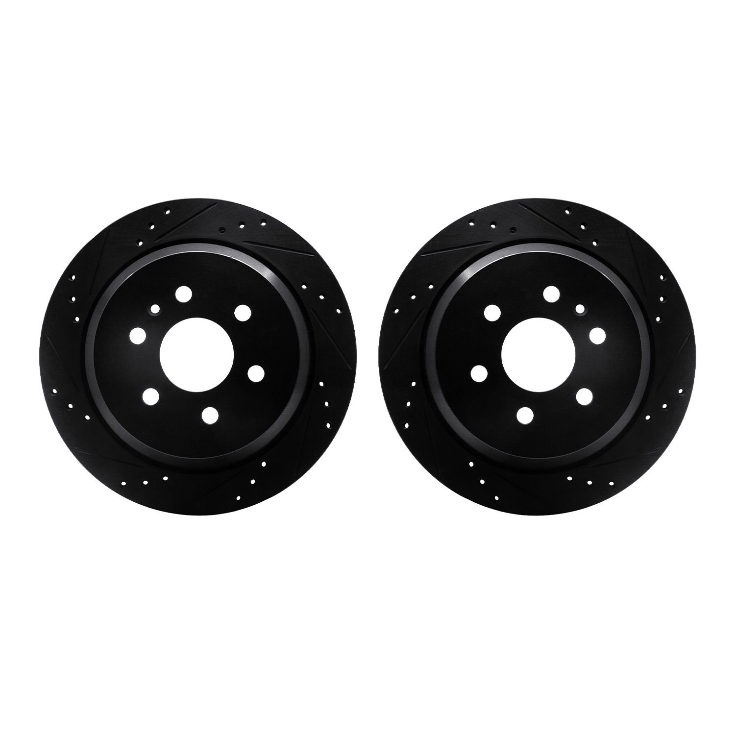Drilled/Slotted Brake Rotors [Black], 2015-2020 GM