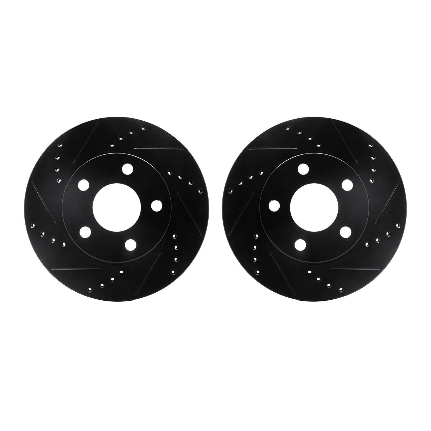 8002-52001 Drilled/Slotted Brake Rotors [Black], 1997-2005 GM, Position: Front