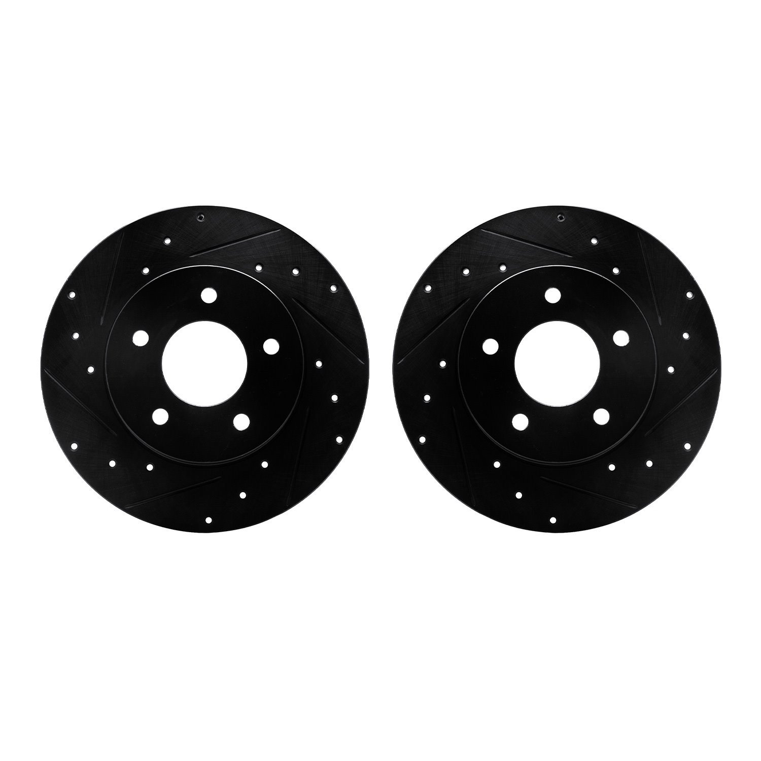 8002-52014 Drilled/Slotted Brake Rotors [Black], 1992-2005 GM, Position: Rear