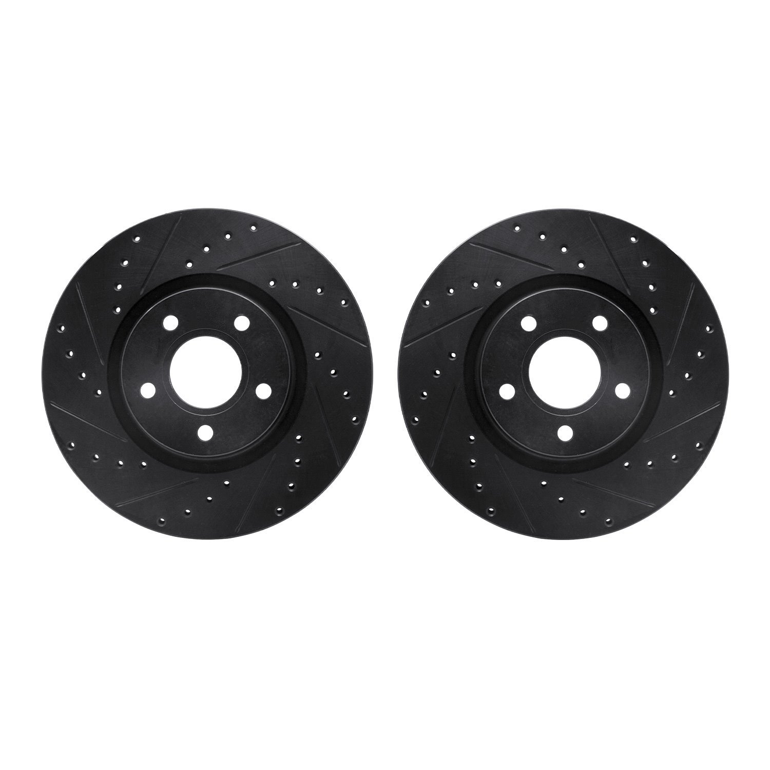 8002-54017 Drilled/Slotted Brake Rotors [Black], 2004-2019 Multiple Makes/Models, Position: Front