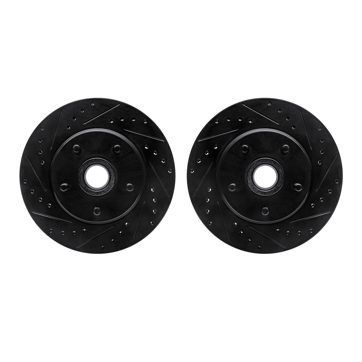 8002-54022 Drilled/Slotted Brake Rotors [Black], 1968-1973 Ford/Lincoln/Mercury/Mazda, Position: Front