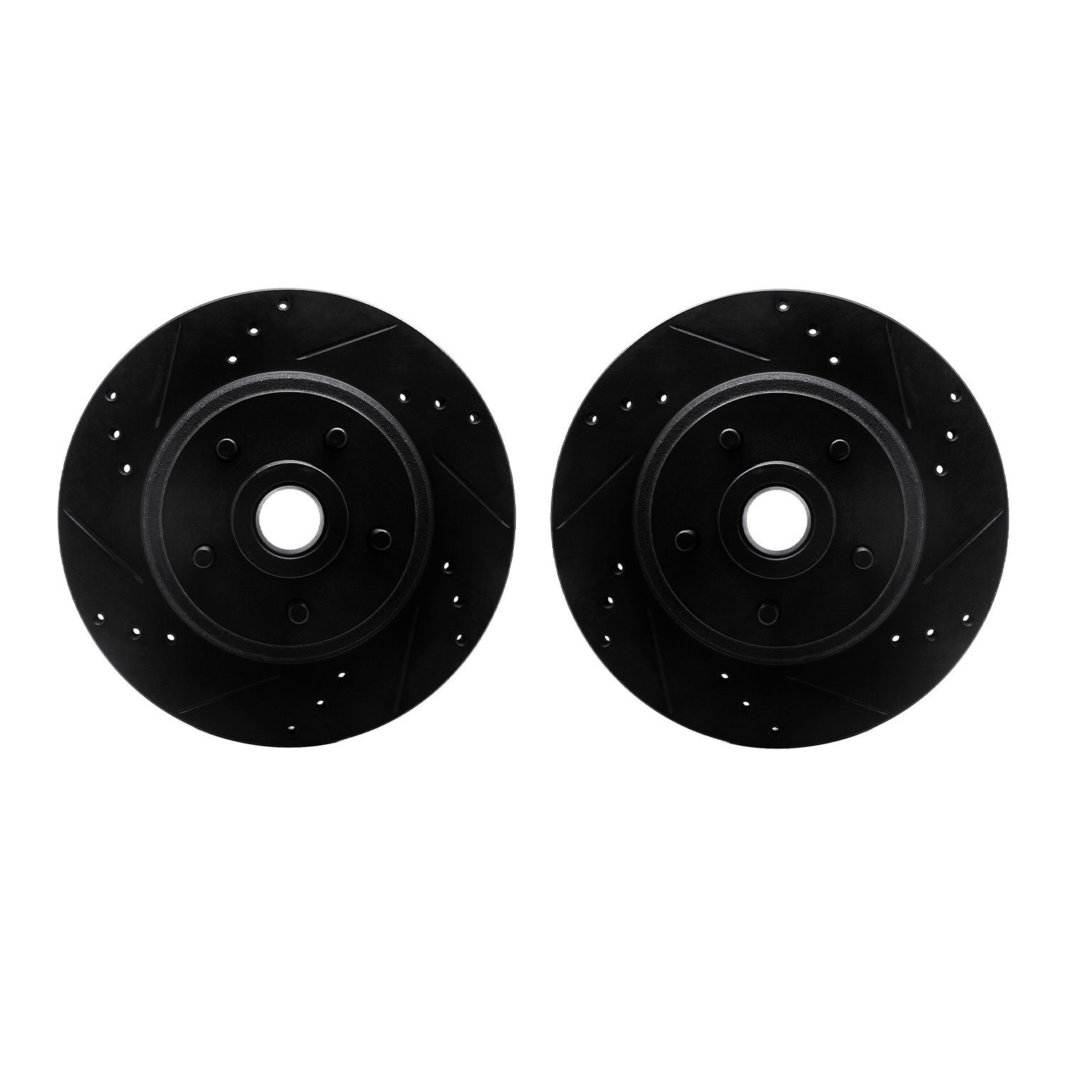 8002-54023 Drilled/Slotted Brake Rotors [Black], 1970-1972 Ford/Lincoln/Mercury/Mazda, Position: Front