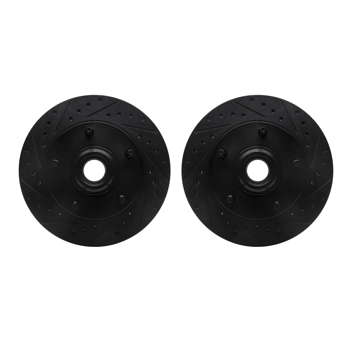 8002-54026 Drilled/Slotted Brake Rotors [Black], 1973-1993 Ford/Lincoln/Mercury/Mazda, Position: Front