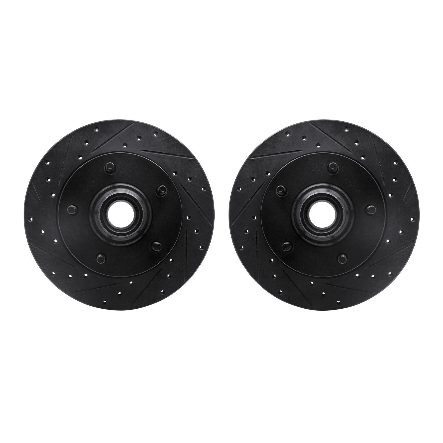 8002-54027 Drilled/Slotted Brake Rotors [Black], 1994-2003 Ford/Lincoln/Mercury/Mazda, Position: Front