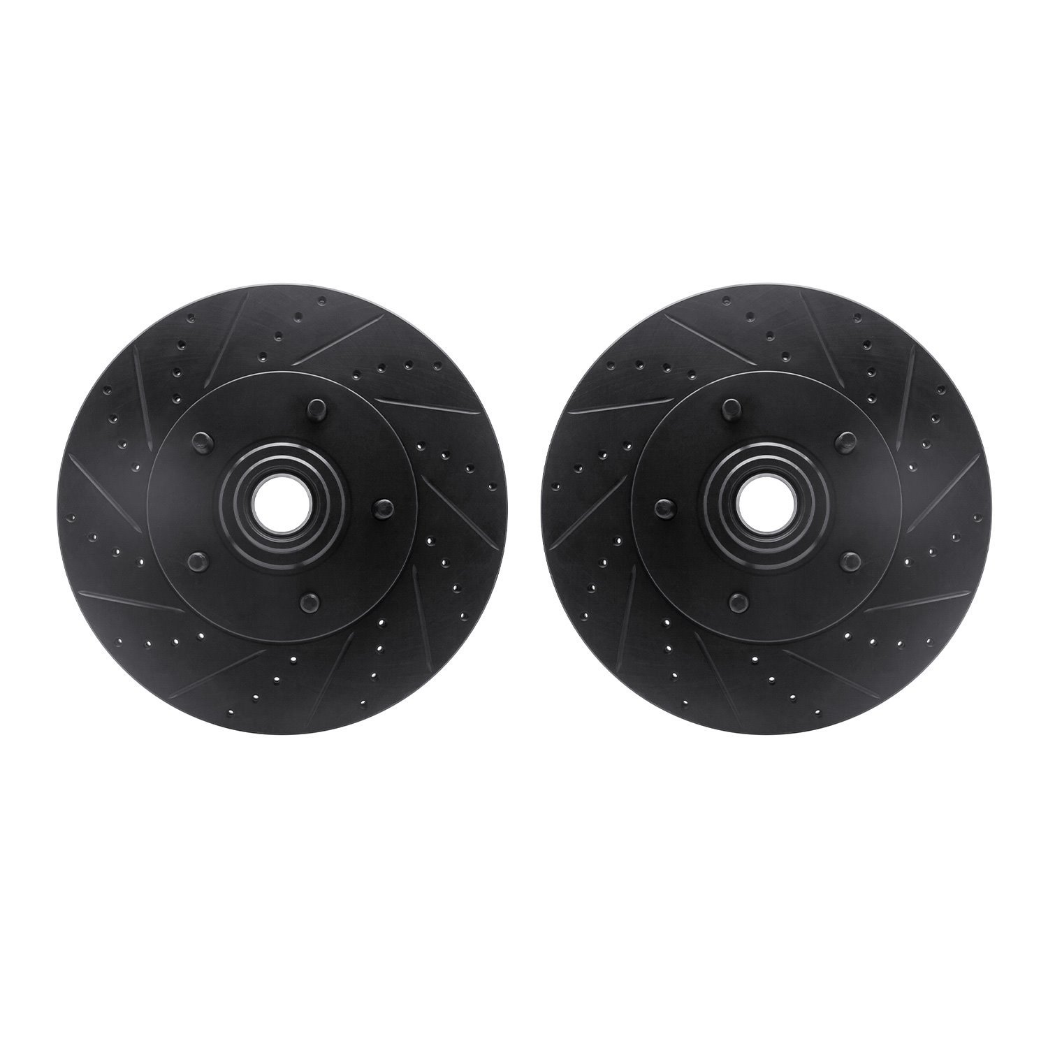8002-54028 Drilled/Slotted Brake Rotors [Black], 2004-2006 Ford/Lincoln/Mercury/Mazda, Position: Front
