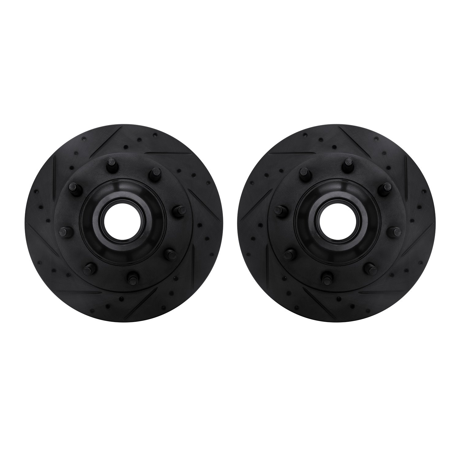 8002-54029 Drilled/Slotted Brake Rotors [Black], 1995-2007 Ford/Lincoln/Mercury/Mazda, Position: Front
