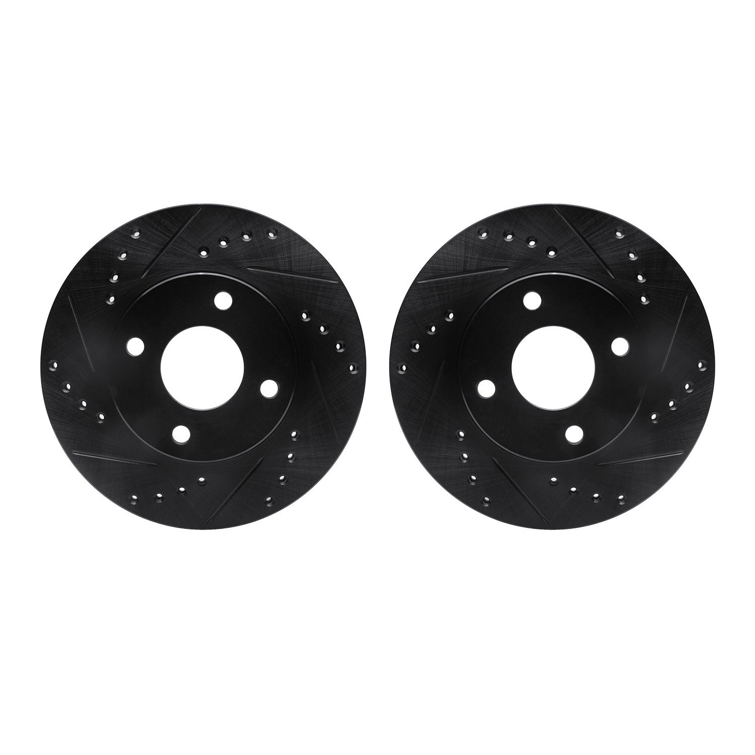 8002-54049 Drilled/Slotted Brake Rotors [Black], 2000-2015 Ford/Lincoln/Mercury/Mazda, Position: Front