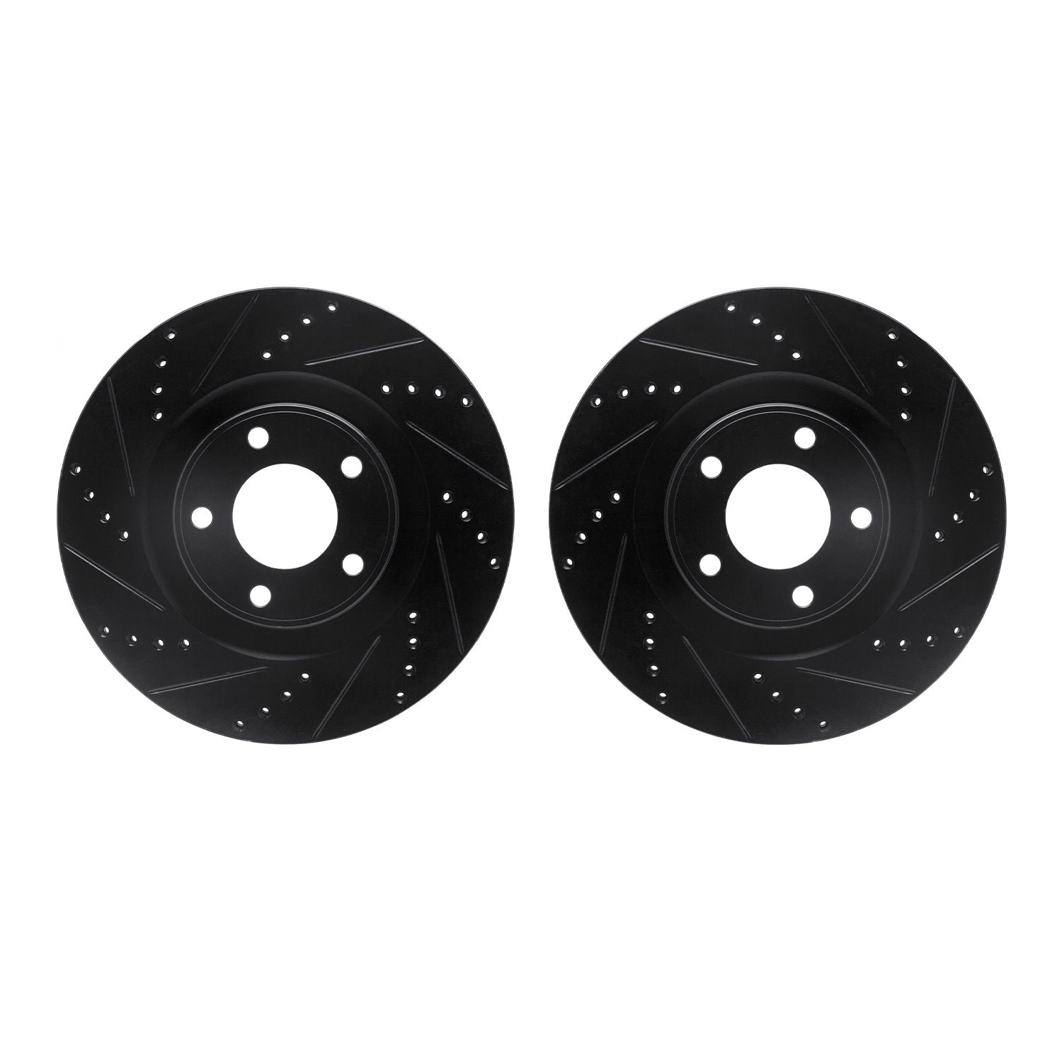 8002-54051 Drilled/Slotted Brake Rotors [Black], 2007-2015 Ford/Lincoln/Mercury/Mazda, Position: Front