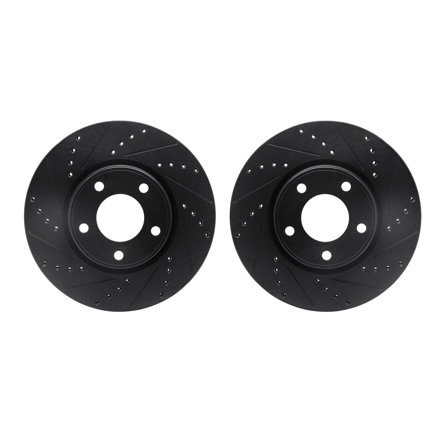 8002-54052 Drilled/Slotted Brake Rotors [Black], 2007-2008 Ford/Lincoln/Mercury/Mazda, Position: Front