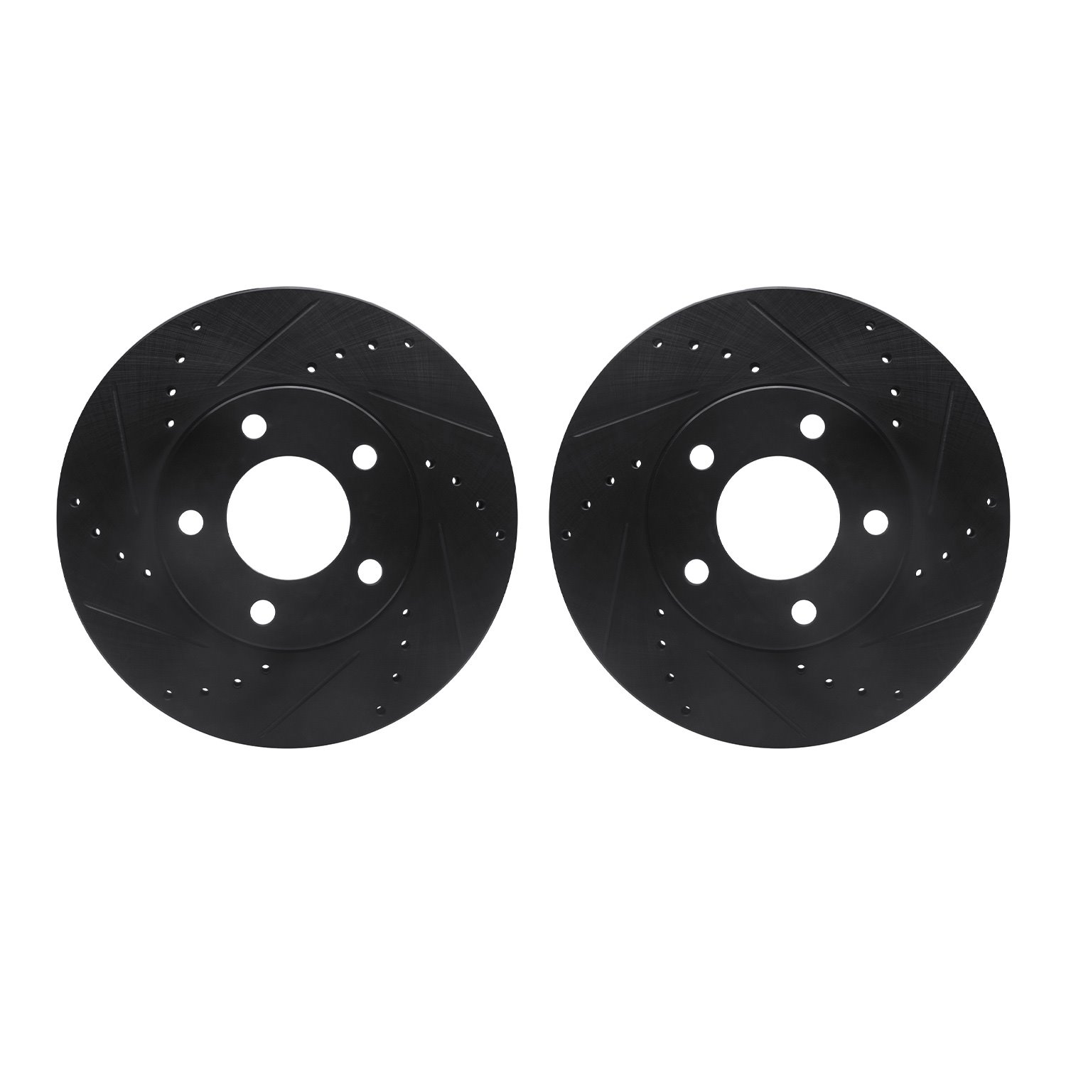 8002-54056 Drilled/Slotted Brake Rotors [Black], 2001-2007 Ford/Lincoln/Mercury/Mazda, Position: Front