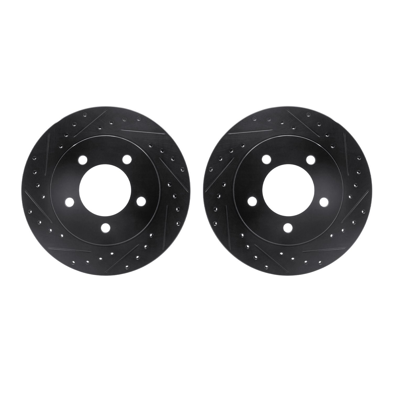 8002-54066 Drilled/Slotted Brake Rotors [Black], 1997-2002 Ford/Lincoln/Mercury/Mazda, Position: Front