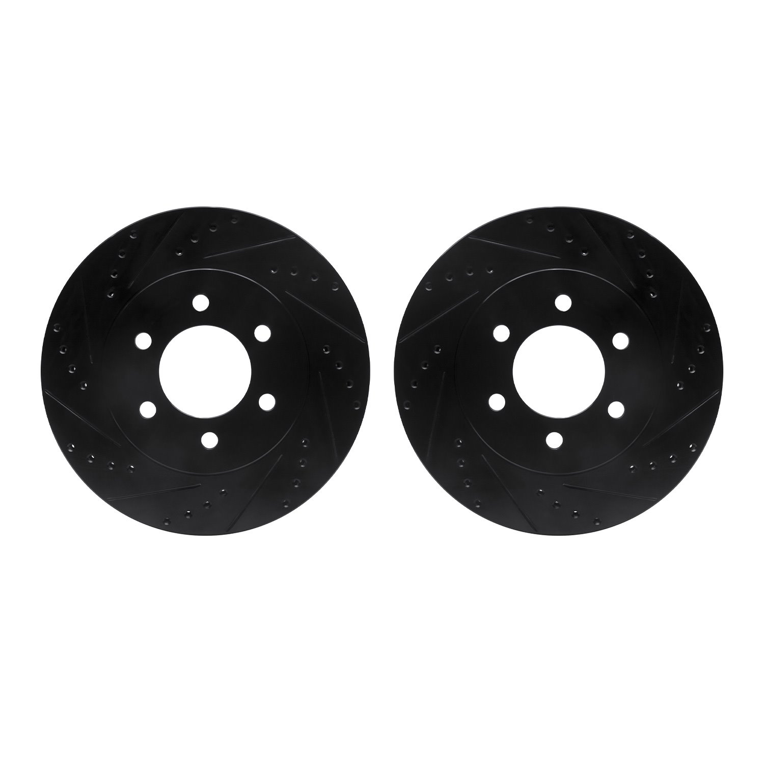 8002-54069 Drilled/Slotted Brake Rotors [Black], 2002-2006 Ford/Lincoln/Mercury/Mazda, Position: Front