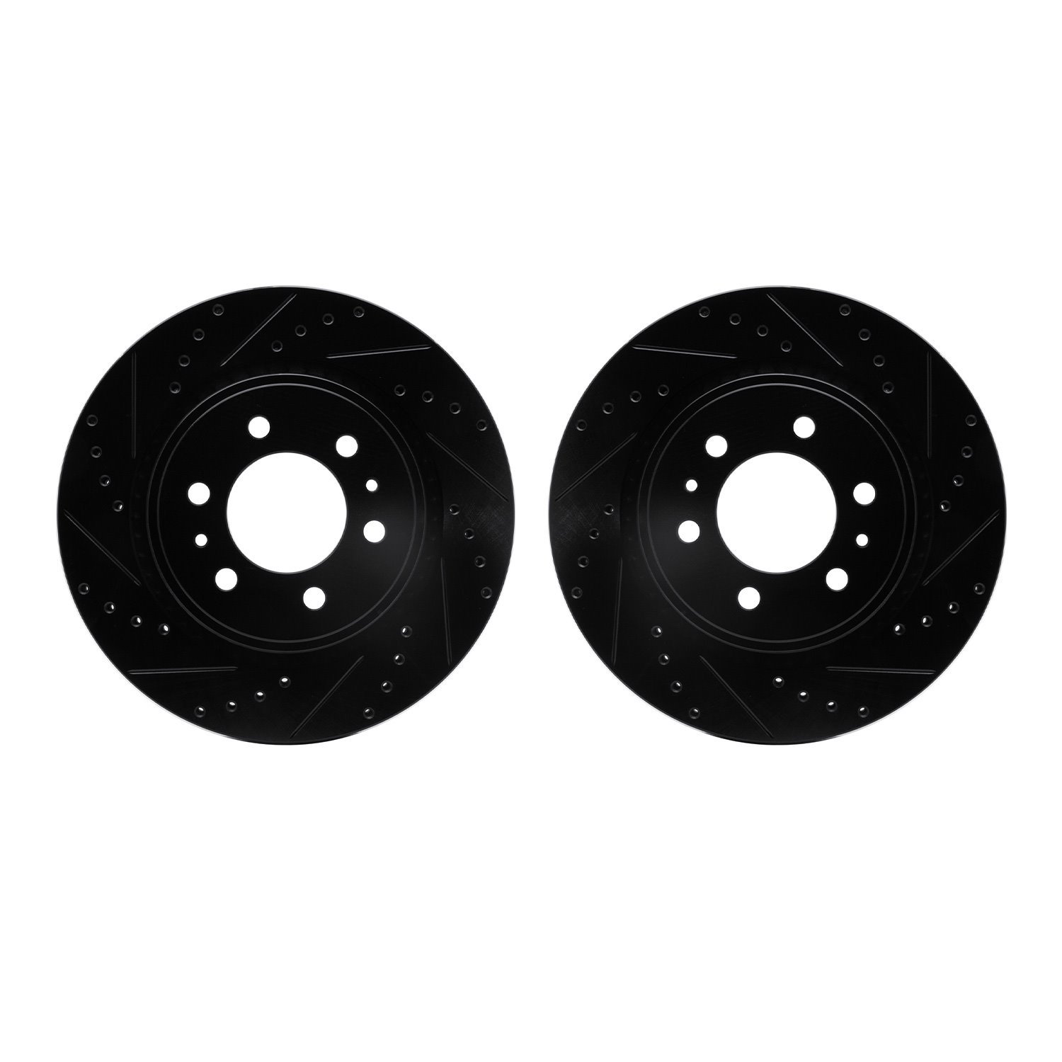 8002-54070 Drilled/Slotted Brake Rotors [Black], 2007-2021 Ford/Lincoln/Mercury/Mazda, Position: Front
