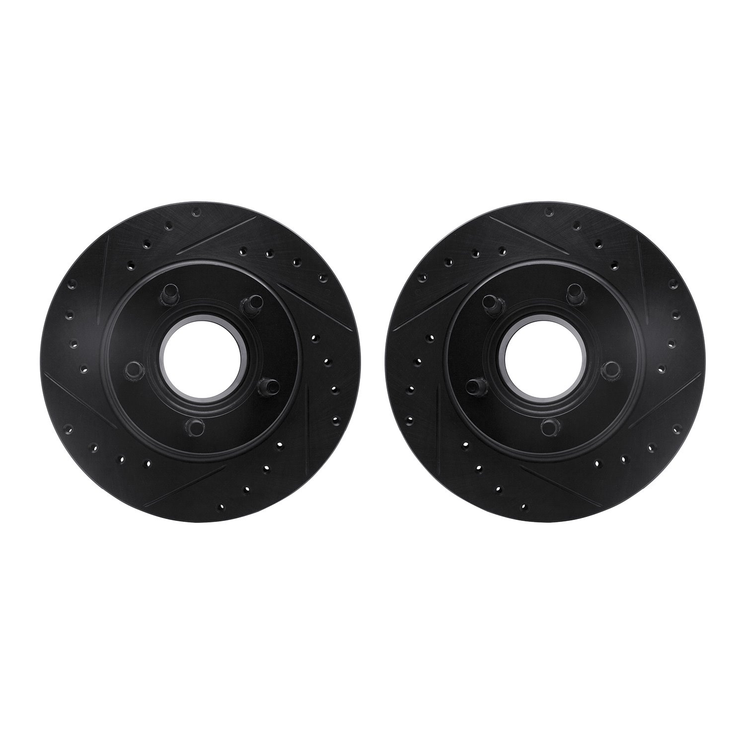 8002-54072 Drilled/Slotted Brake Rotors [Black], 1993-1994 Ford/Lincoln/Mercury/Mazda, Position: Front