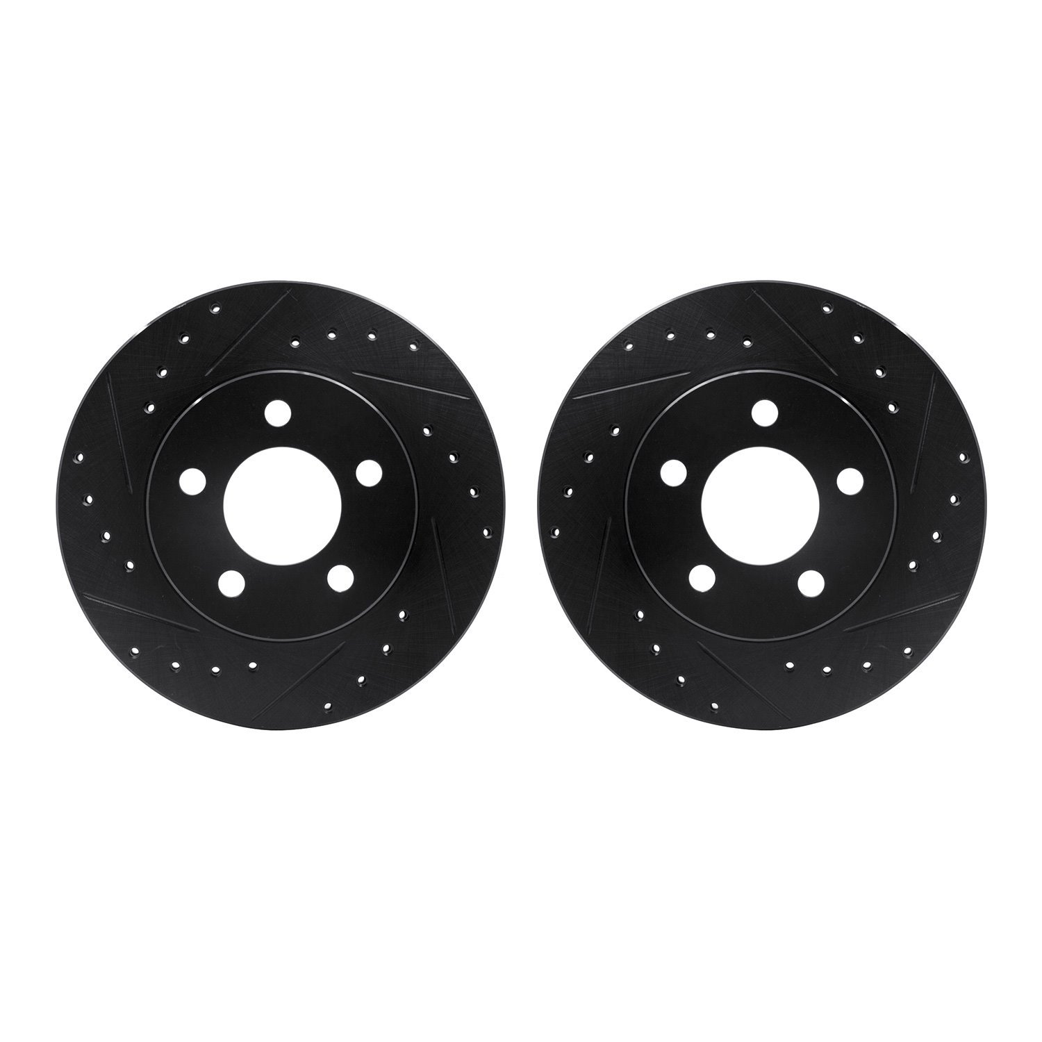 8002-54073 Drilled/Slotted Brake Rotors [Black], 1995-2002 Ford/Lincoln/Mercury/Mazda, Position: Front