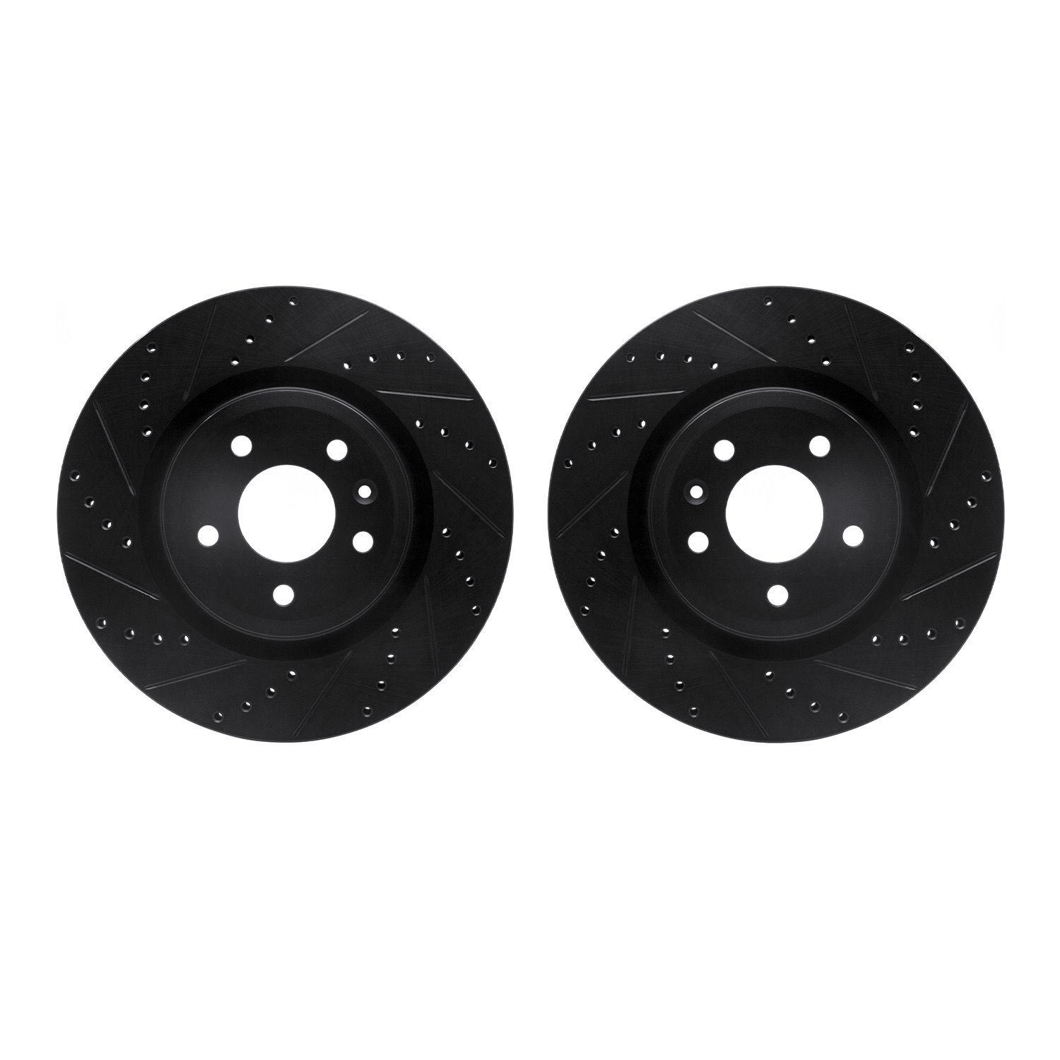 8002-54079 Drilled/Slotted Brake Rotors [Black], 2011-2019 Ford/Lincoln/Mercury/Mazda, Position: Front