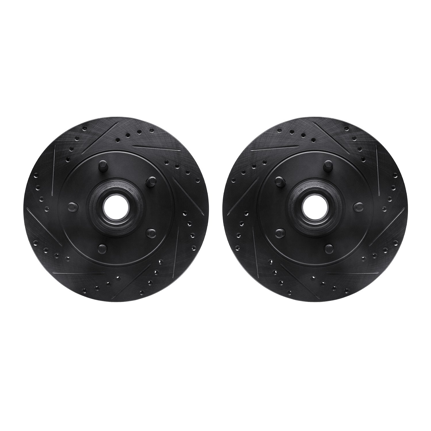 8002-54086 Drilled/Slotted Brake Rotors [Black], 2000-2004 Ford/Lincoln/Mercury/Mazda, Position: Front