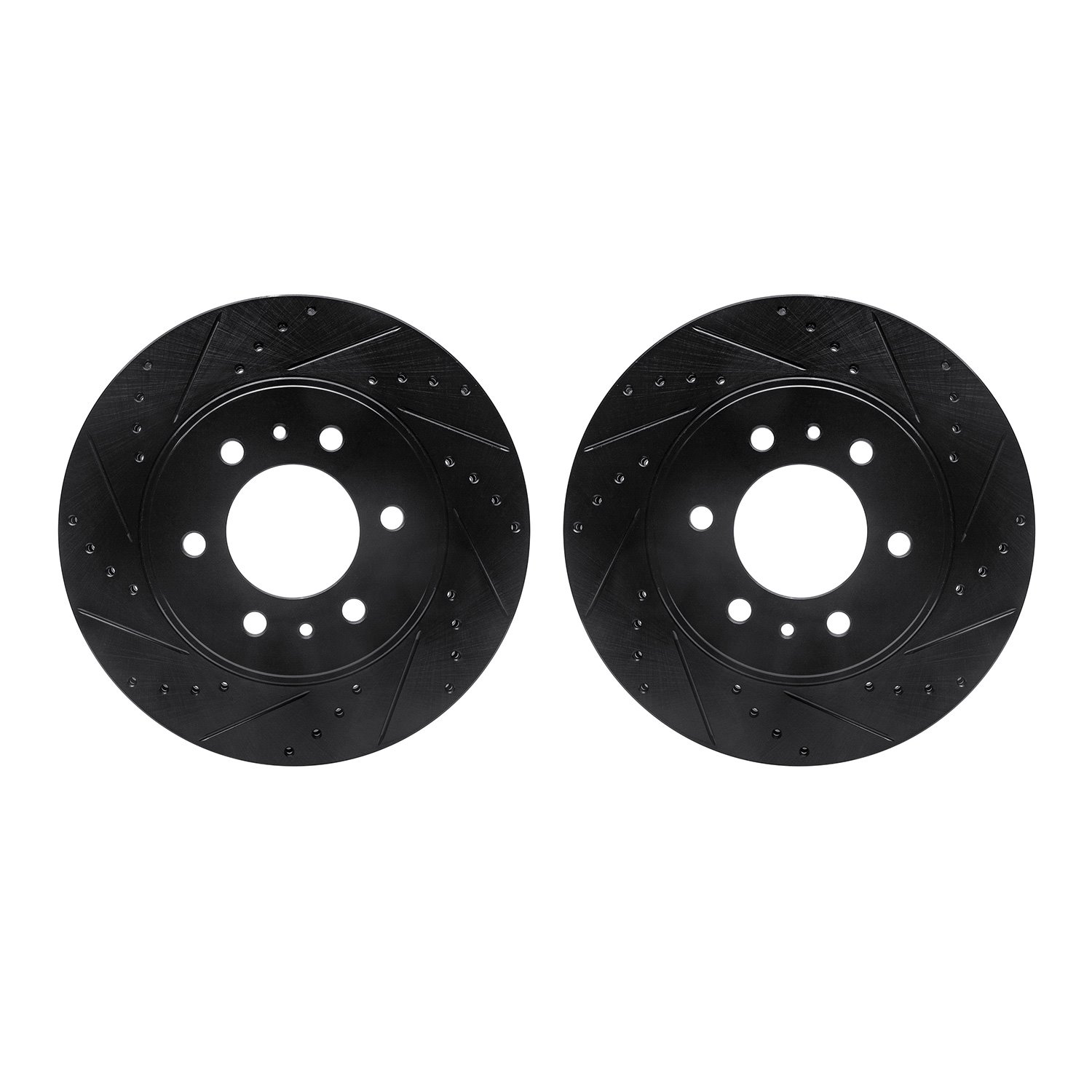 8002-54091 Drilled/Slotted Brake Rotors [Black], 2009-2009 Ford/Lincoln/Mercury/Mazda, Position: Front