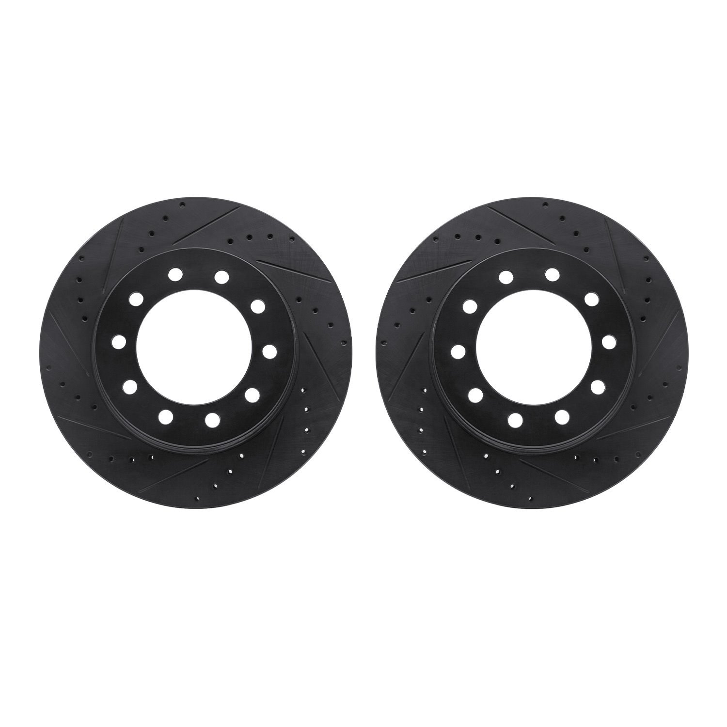 8002-54123 Drilled/Slotted Brake Rotors [Black], 2005-2016 Ford/Lincoln/Mercury/Mazda, Position: Front