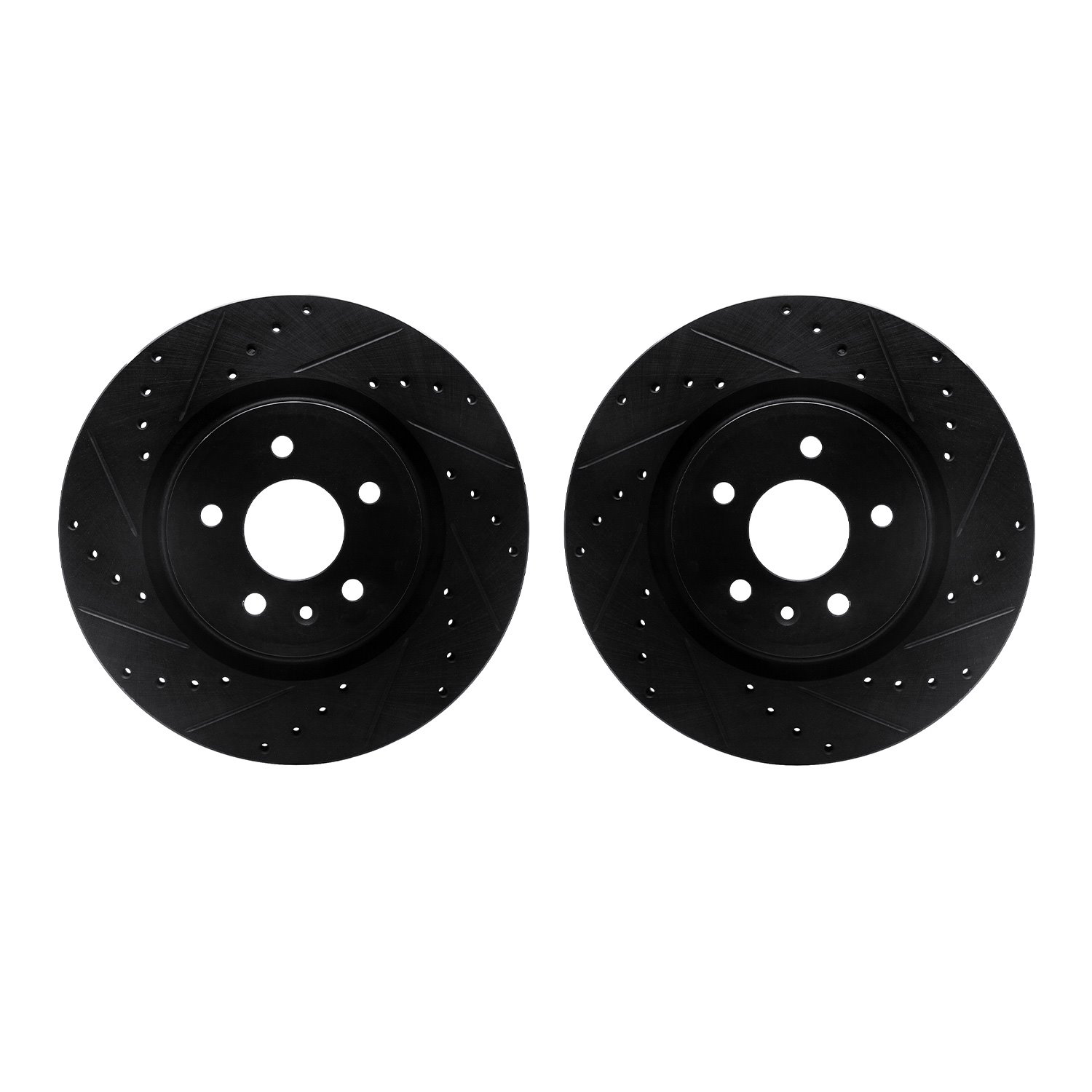 8002-54135 Drilled/Slotted Brake Rotors [Black], 2009-2010 Ford/Lincoln/Mercury/Mazda, Position: Front