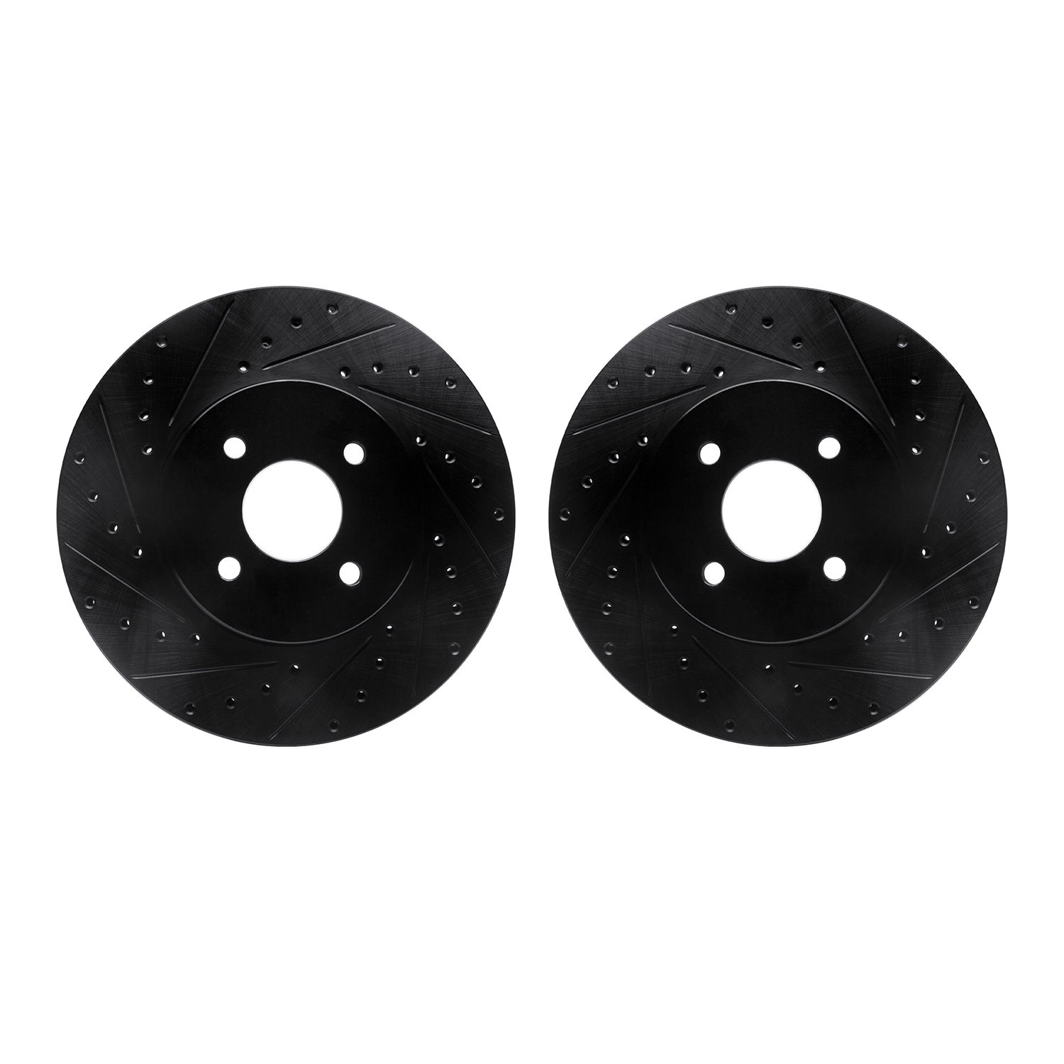 8002-54136 Drilled/Slotted Brake Rotors [Black], 2002-2004 Ford/Lincoln/Mercury/Mazda, Position: Front