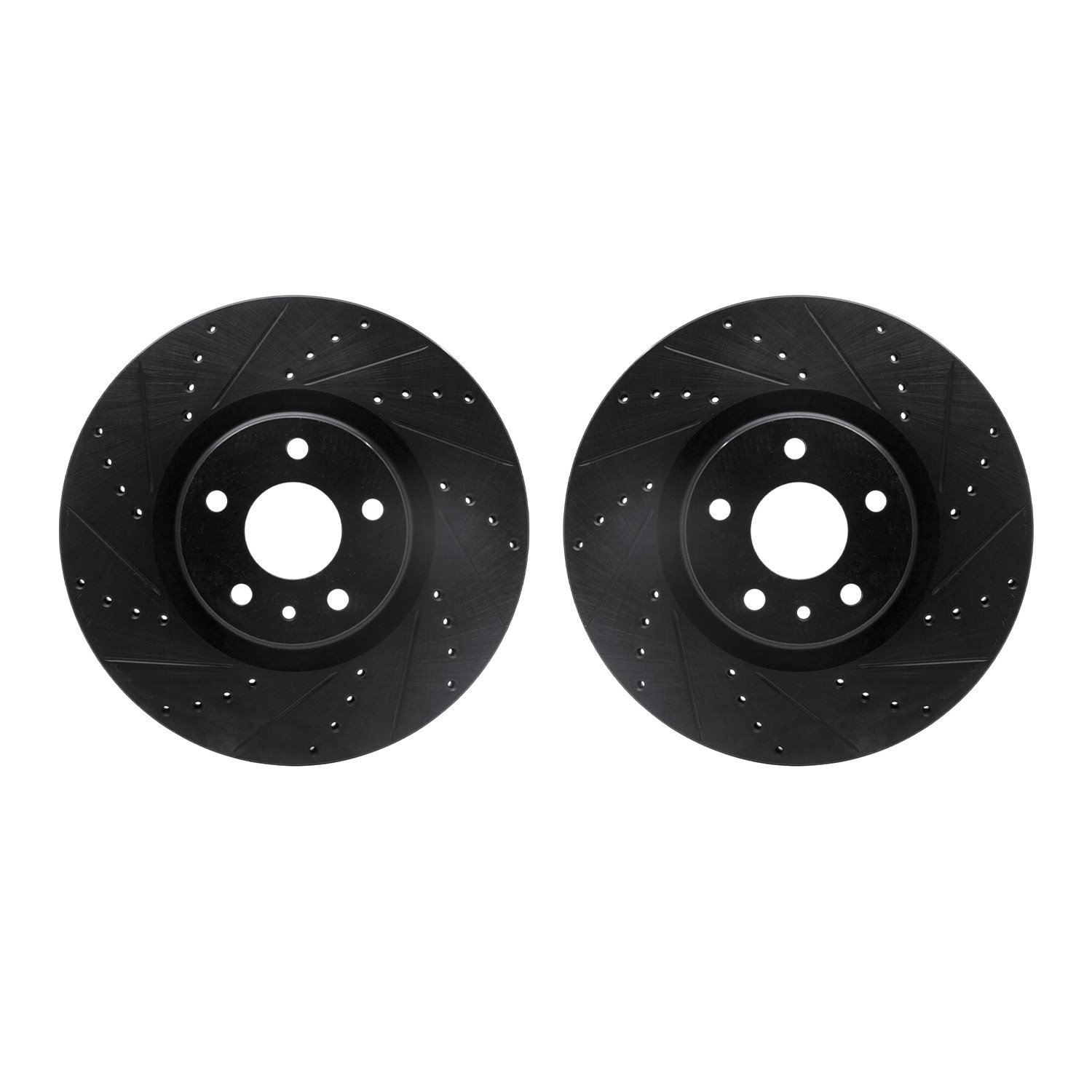 8002-54143 Drilled/Slotted Brake Rotors [Black], 2013-2020 Ford/Lincoln/Mercury/Mazda, Position: Front