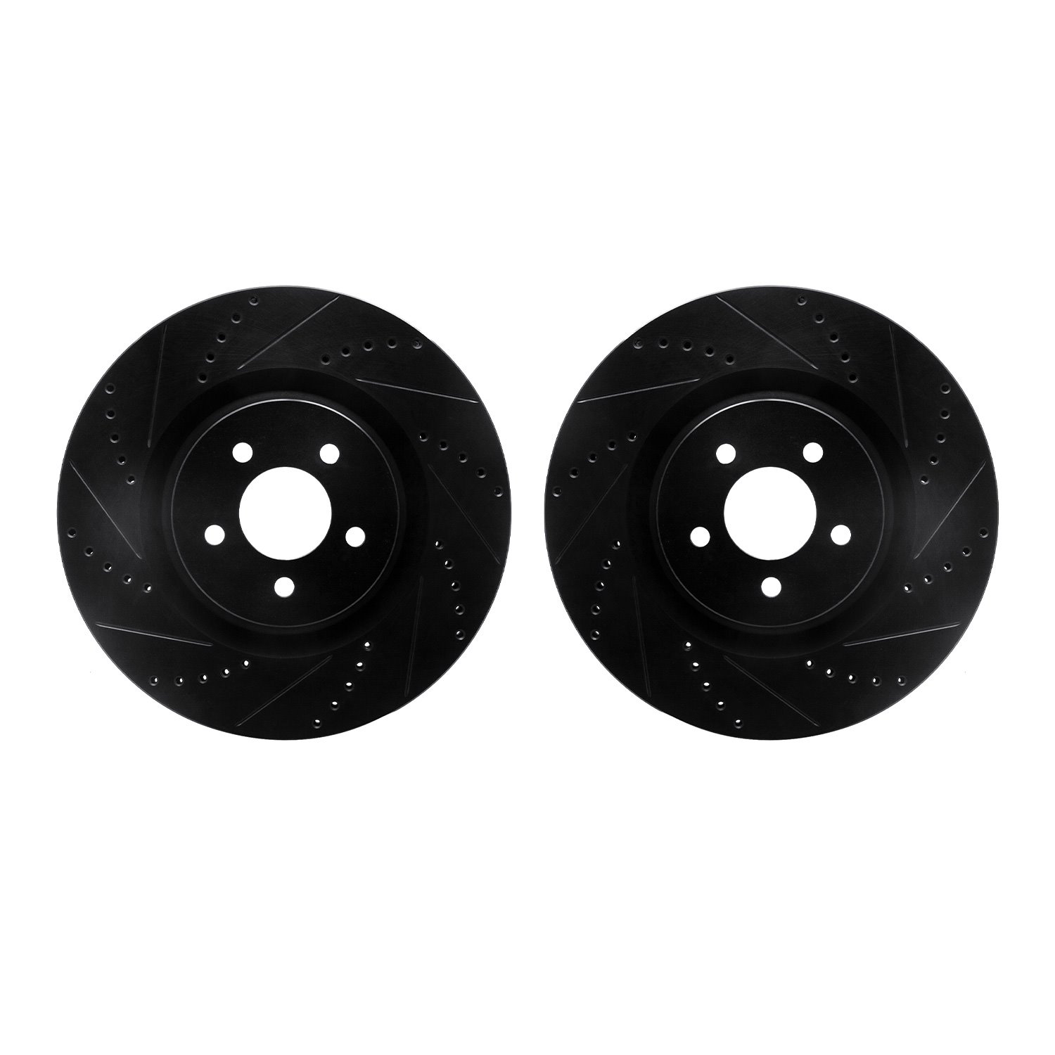 8002-54156 Drilled/Slotted Brake Rotors [Black], 2007-2014 Ford/Lincoln/Mercury/Mazda, Position: Front