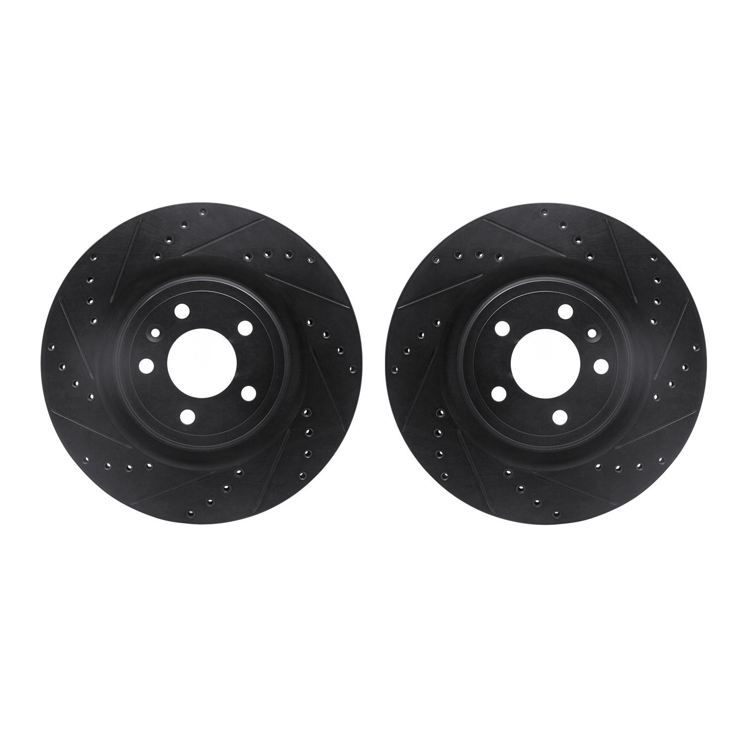 8002-54157 Drilled/Slotted Brake Rotors [Black], 2011-2014 Ford/Lincoln/Mercury/Mazda, Position: Front