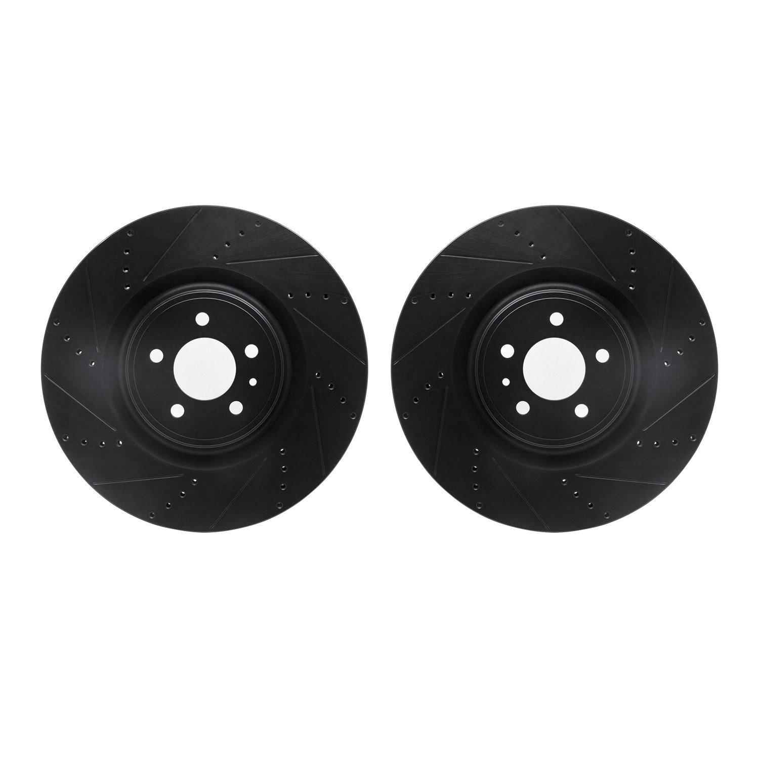 8002-54158 Drilled/Slotted Brake Rotors [Black], 2013-2014 Ford/Lincoln/Mercury/Mazda, Position: Front
