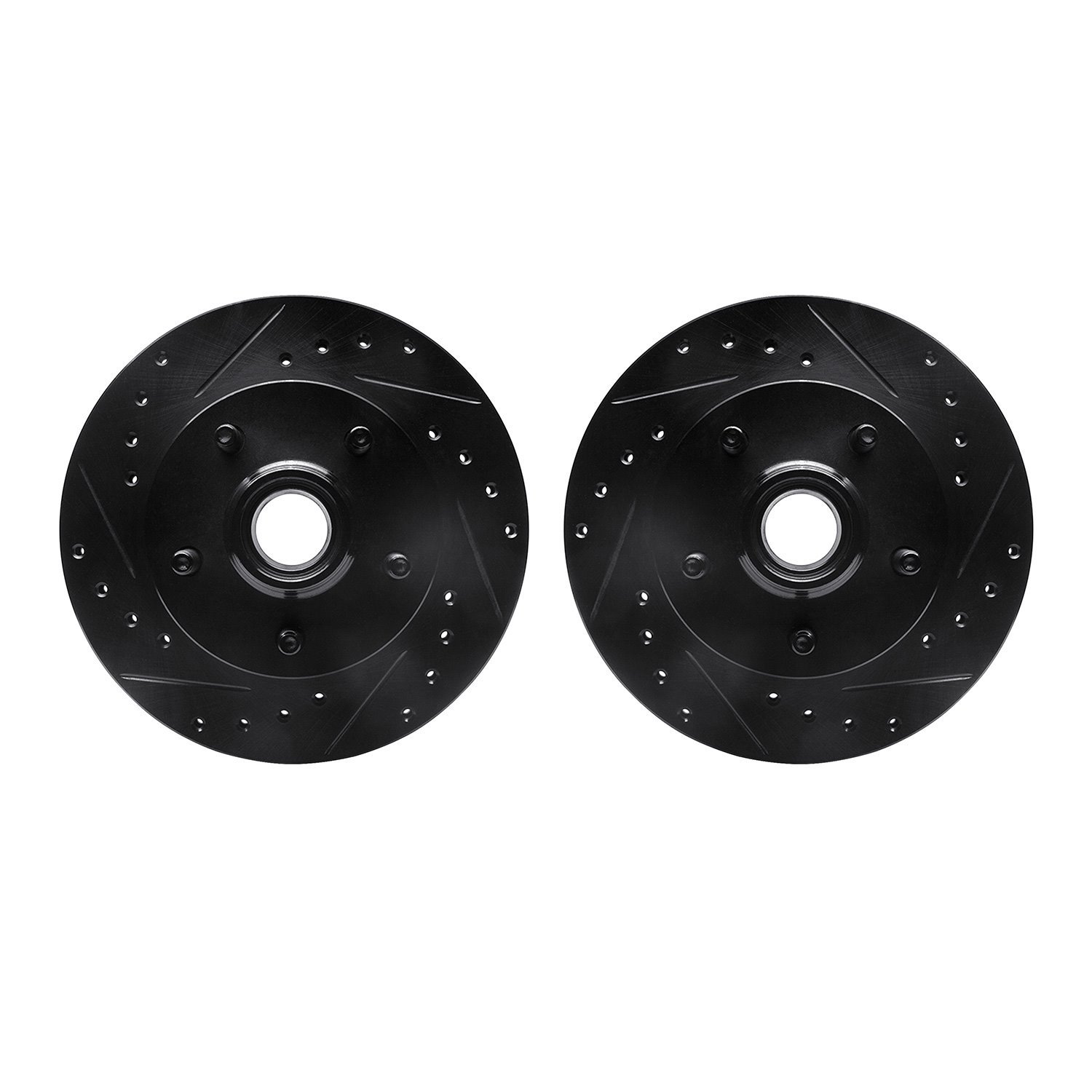 8002-54167 Drilled/Slotted Brake Rotors [Black], 1998-2002 Ford/Lincoln/Mercury/Mazda, Position: Front