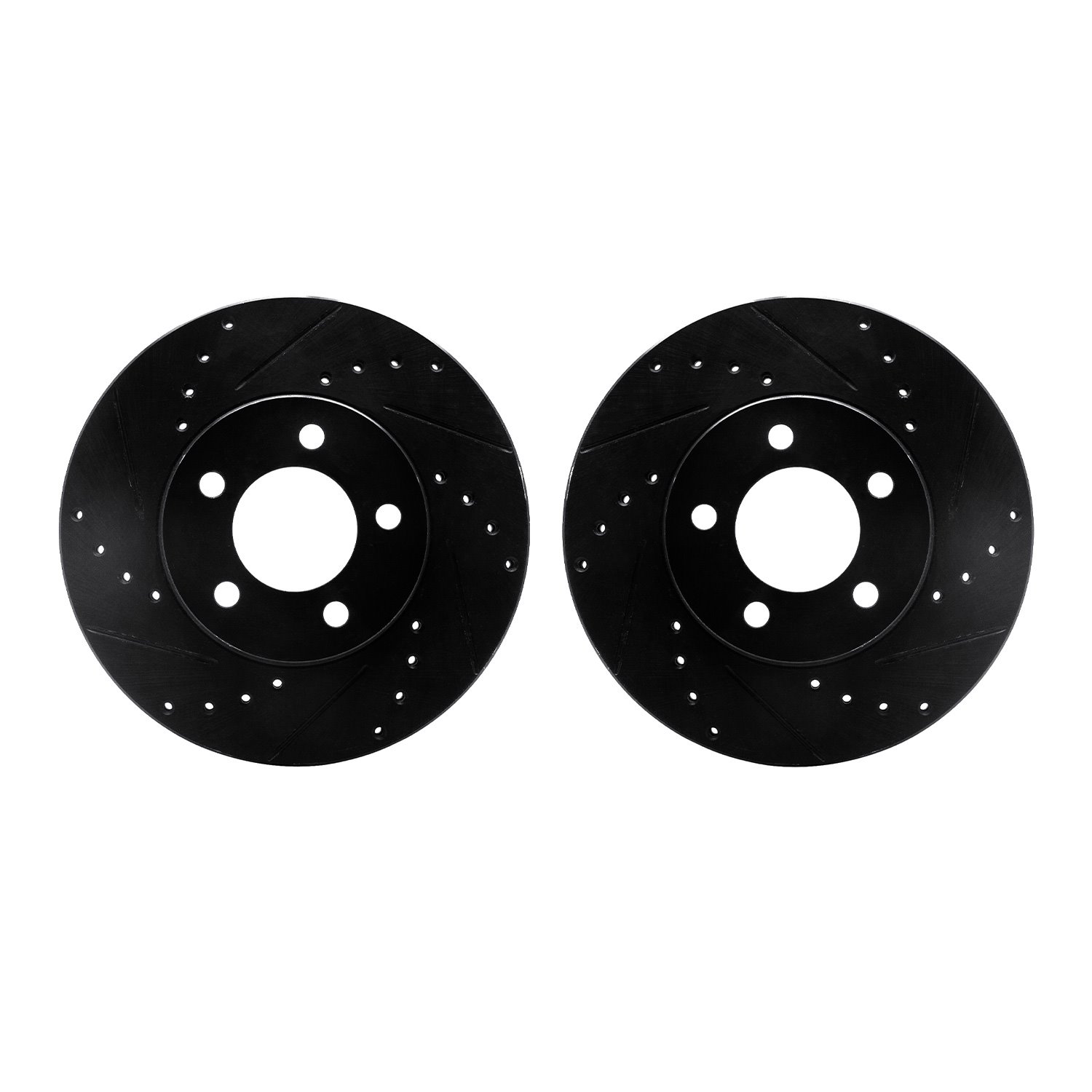 8002-54172 Drilled/Slotted Brake Rotors [Black], 1991-2000 Ford/Lincoln/Mercury/Mazda, Position: Front