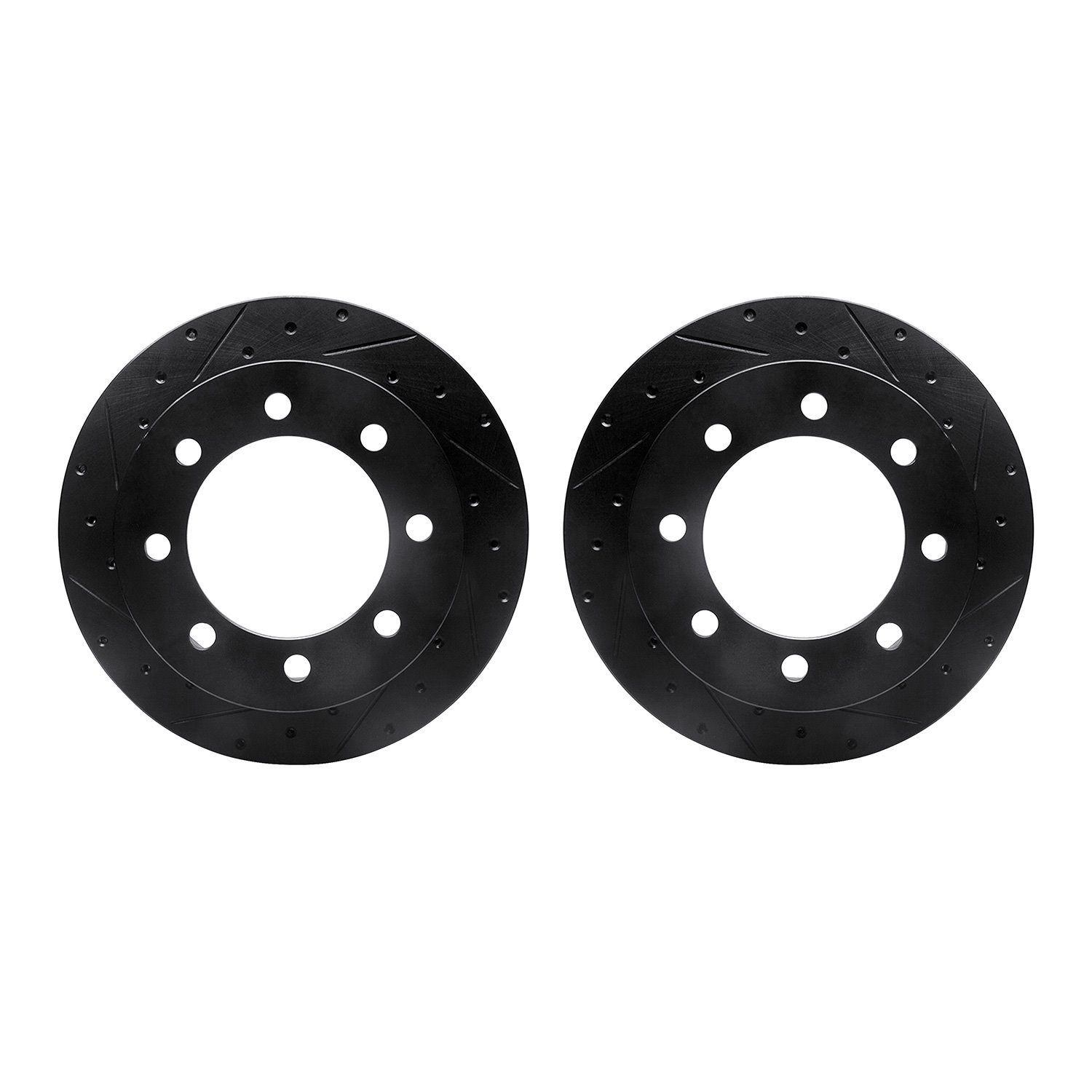 8002-54188 Drilled/Slotted Brake Rotors [Black], 1999-2007 Ford/Lincoln/Mercury/Mazda, Position: Rear