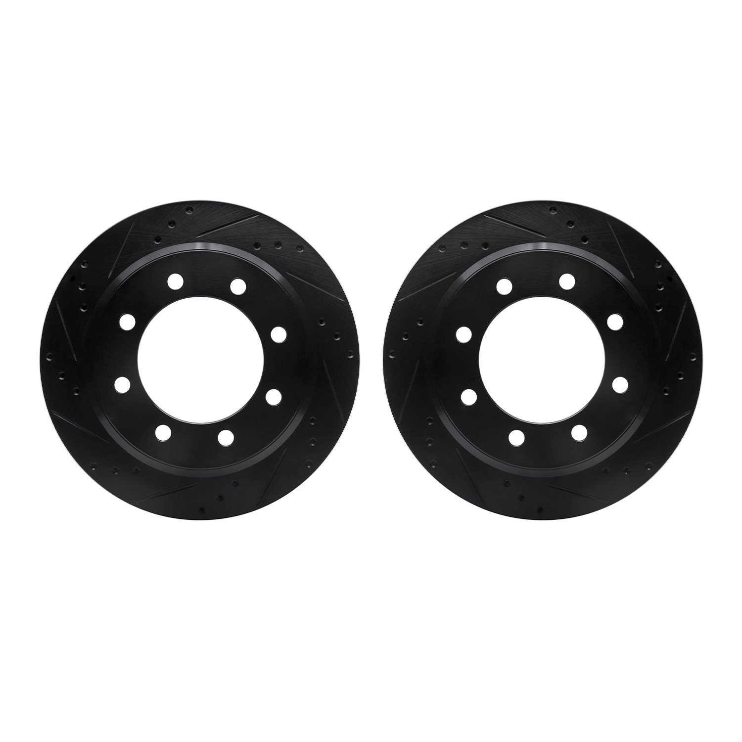 8002-54189 Drilled/Slotted Brake Rotors [Black], Fits Select Ford/Lincoln/Mercury/Mazda, Position: Rear