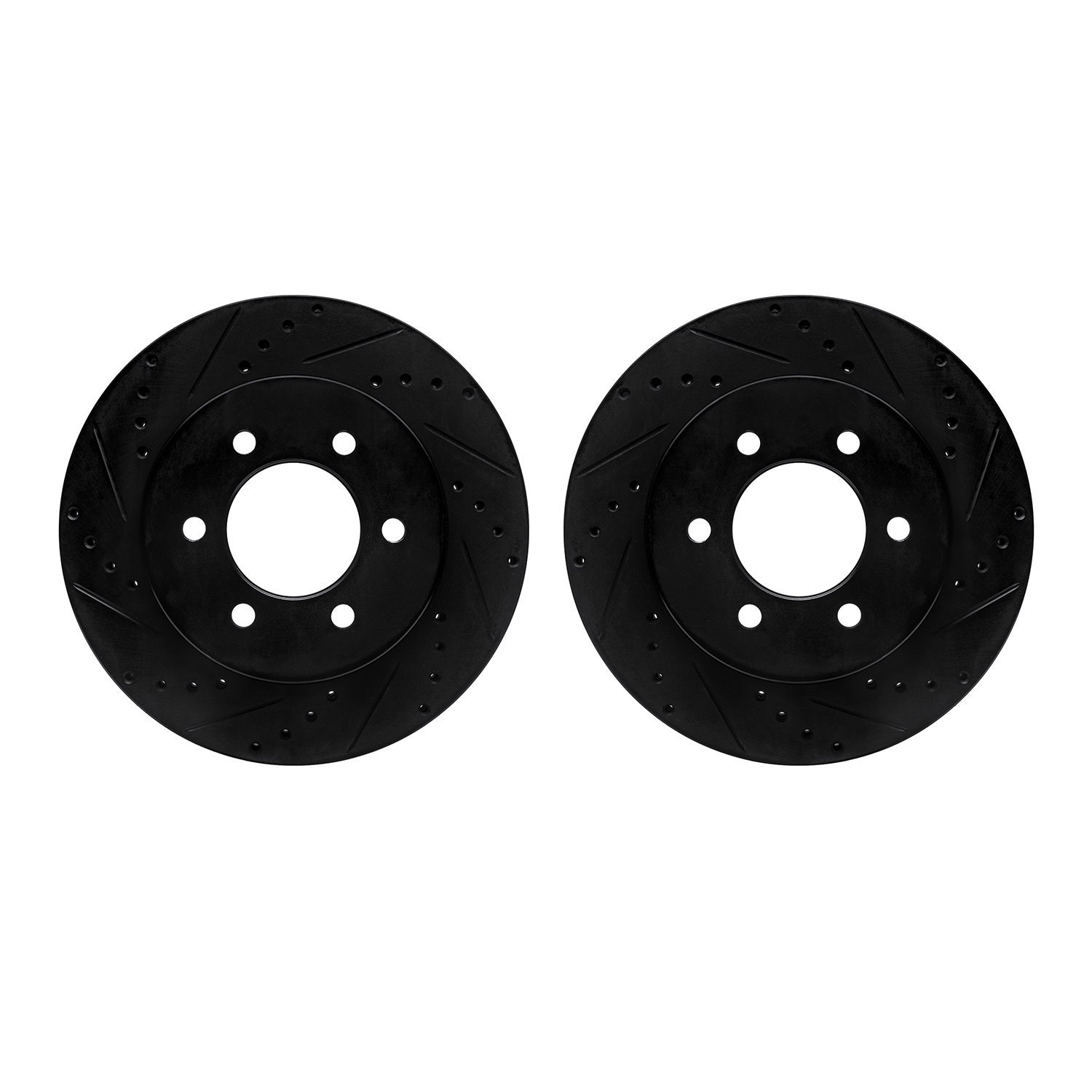 8002-54190 Drilled/Slotted Brake Rotors [Black], 1999-2007 Ford/Lincoln/Mercury/Mazda, Position: Rear