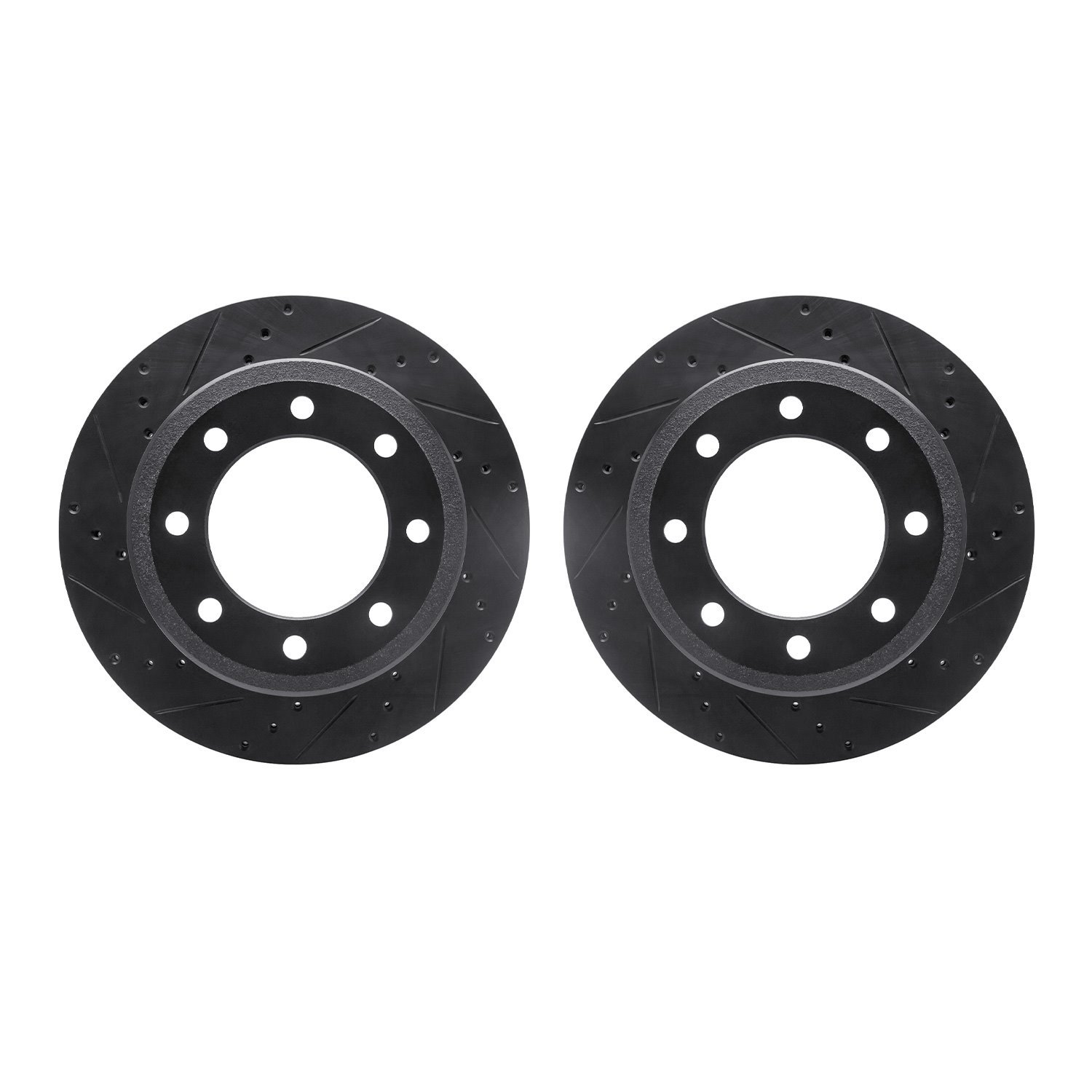 8002-54221 Drilled/Slotted Brake Rotors [Black], Fits Select Ford/Lincoln/Mercury/Mazda, Position: Rear