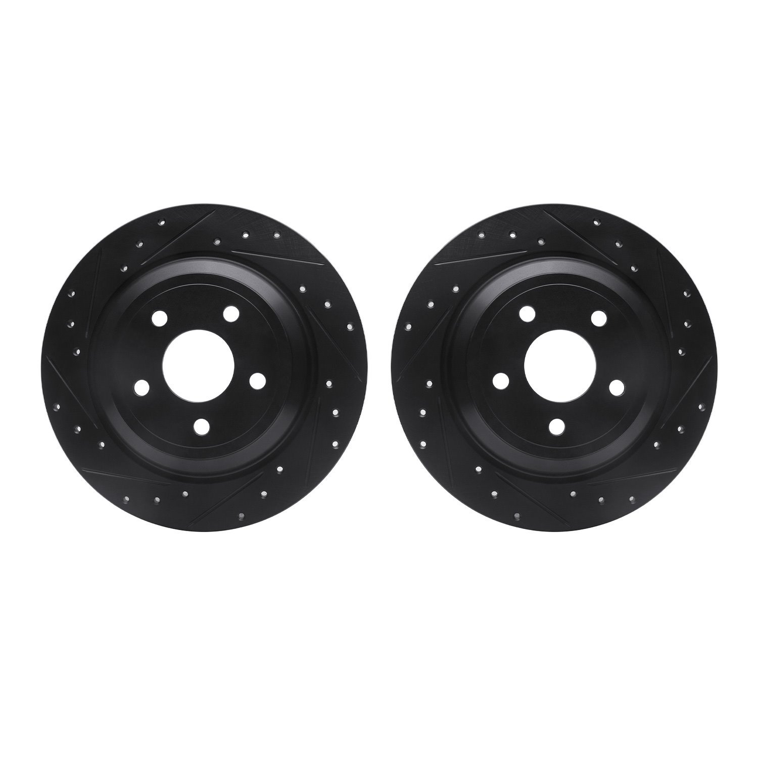 8002-54230 Drilled/Slotted Brake Rotors [Black], Fits Select Ford/Lincoln/Mercury/Mazda, Position: Rear