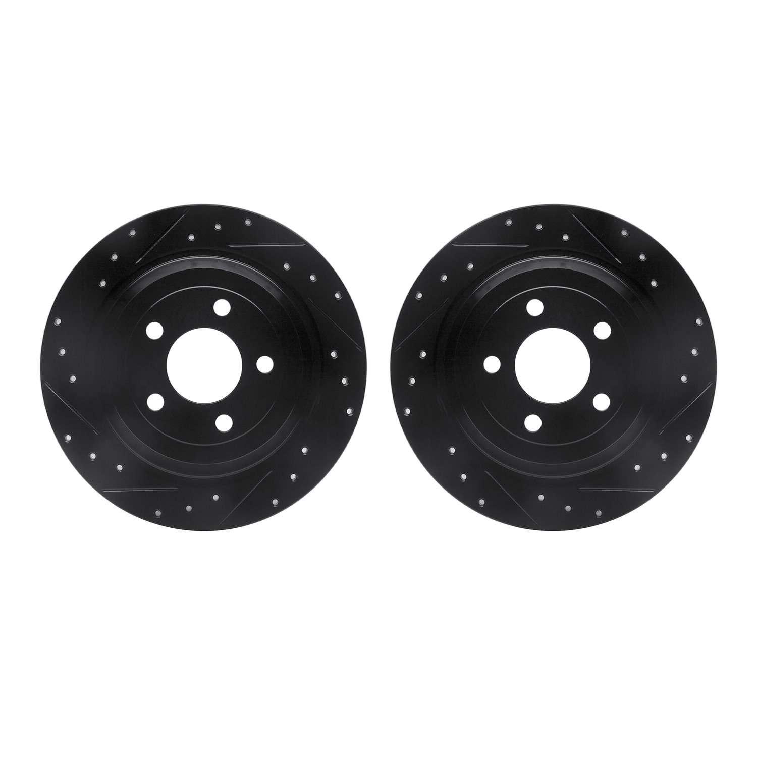 8002-54242 Drilled/Slotted Brake Rotors [Black], Fits Select Ford/Lincoln/Mercury/Mazda, Position: Rear