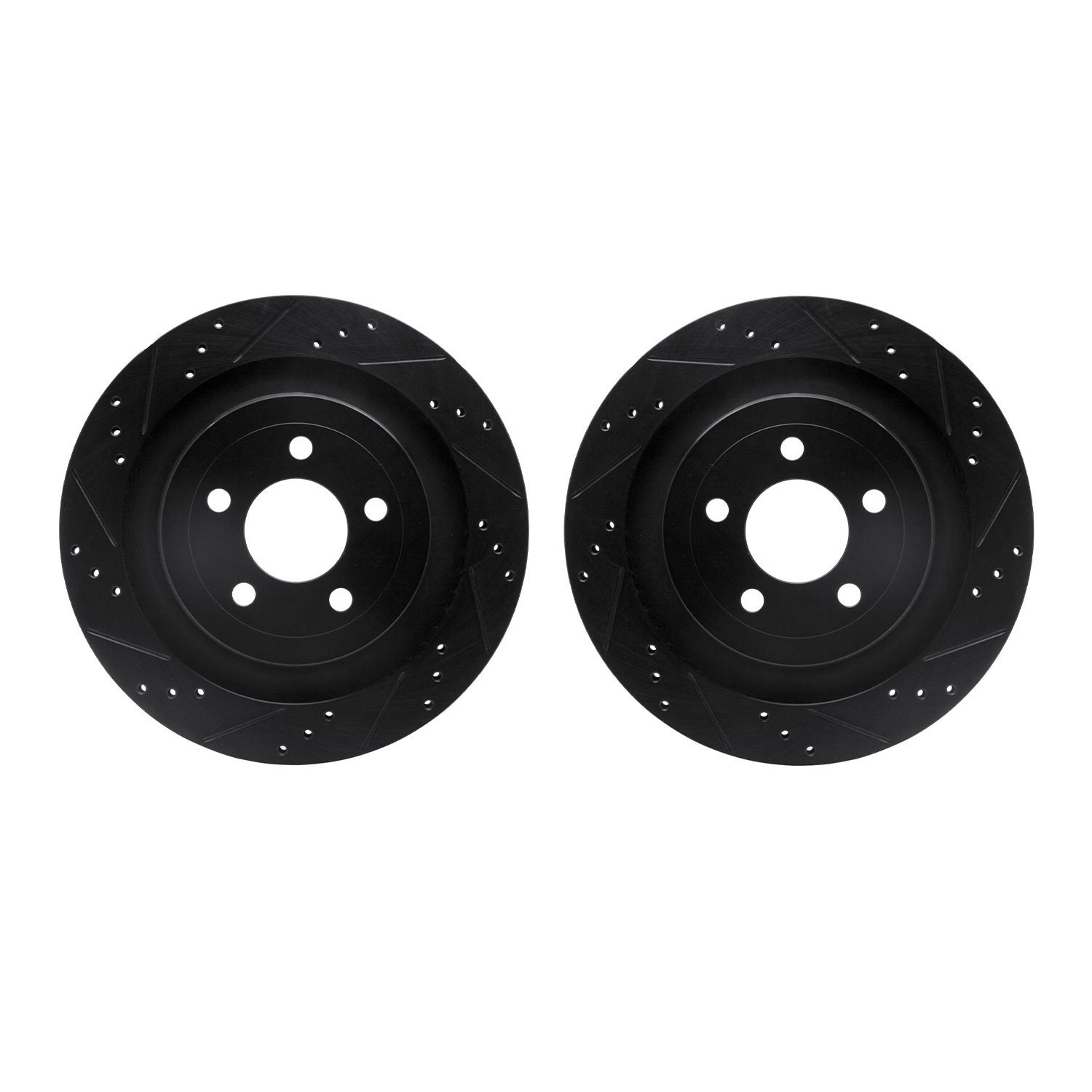 8002-54243 Drilled/Slotted Brake Rotors [Black], Fits Select Ford/Lincoln/Mercury/Mazda, Position: Rear