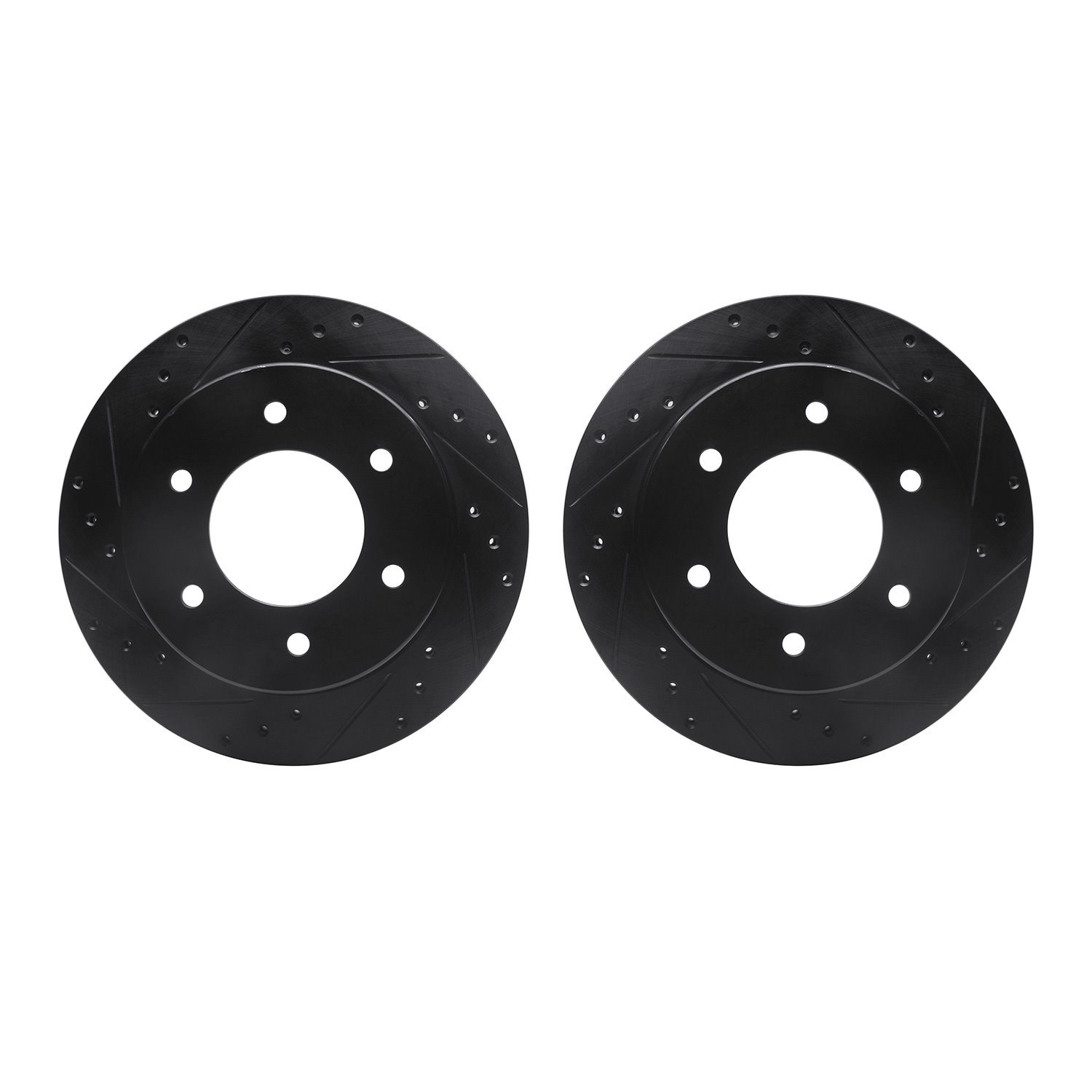 8002-54245 Drilled/Slotted Brake Rotors [Black], Fits Select Ford/Lincoln/Mercury/Mazda, Position: Rear
