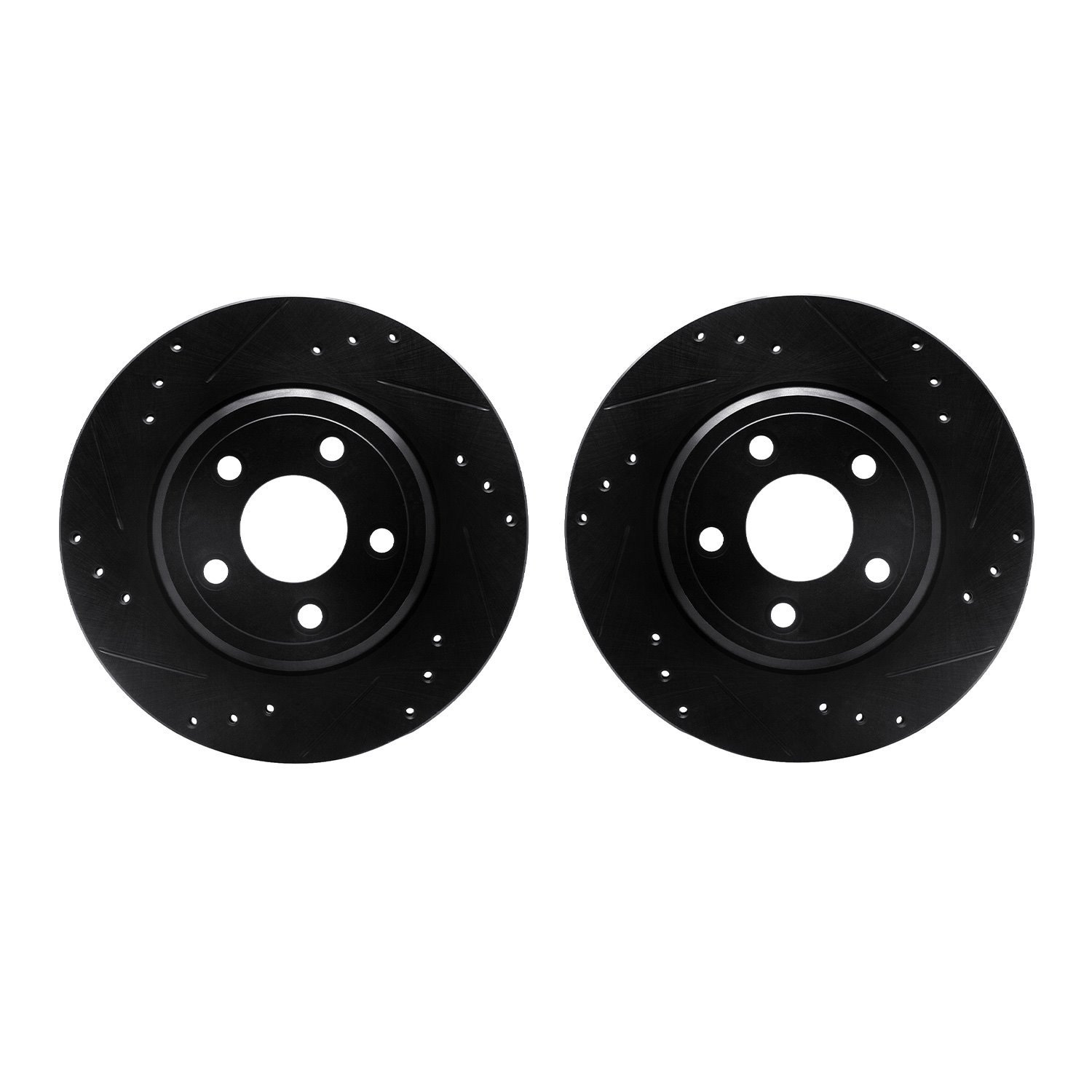 8002-54249 Drilled/Slotted Brake Rotors [Black], 2000-2006 Multiple Makes/Models, Position: Rear