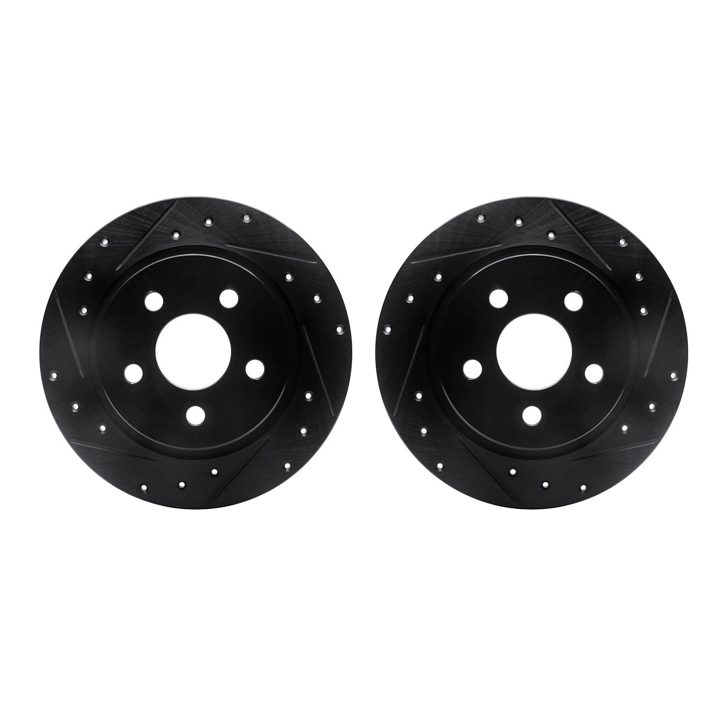 8002-54250 Drilled/Slotted Brake Rotors [Black], Fits Select Ford/Lincoln/Mercury/Mazda, Position: Rear