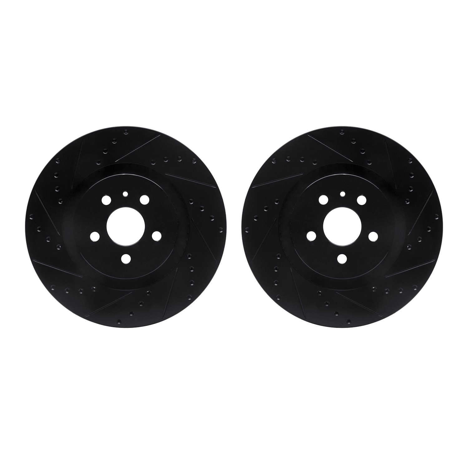 8002-55000 Drilled/Slotted Brake Rotors [Black], Fits Select Ford/Lincoln/Mercury/Mazda, Position: Front