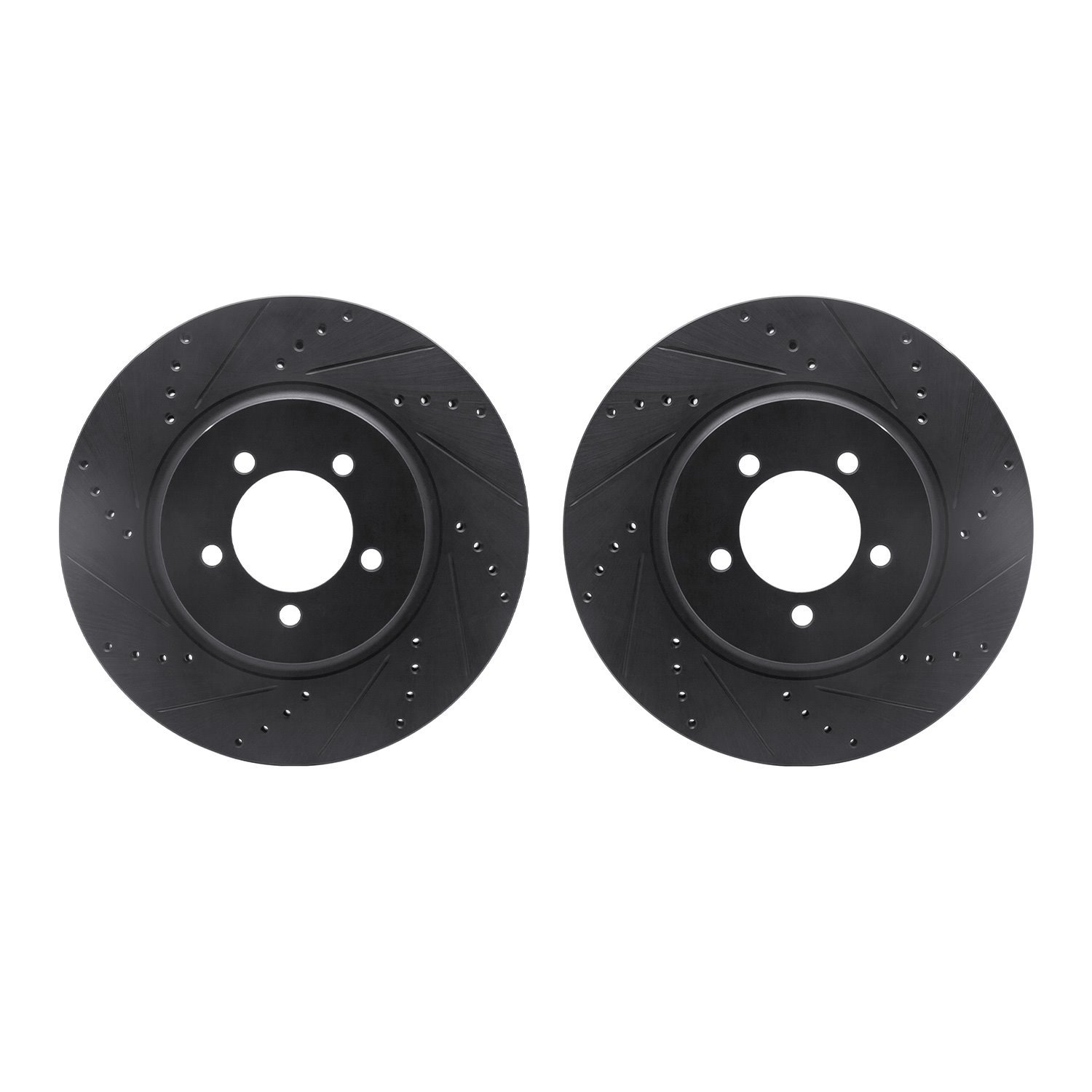 8002-55001 Drilled/Slotted Brake Rotors [Black], 2003-2005 Ford/Lincoln/Mercury/Mazda, Position: Front