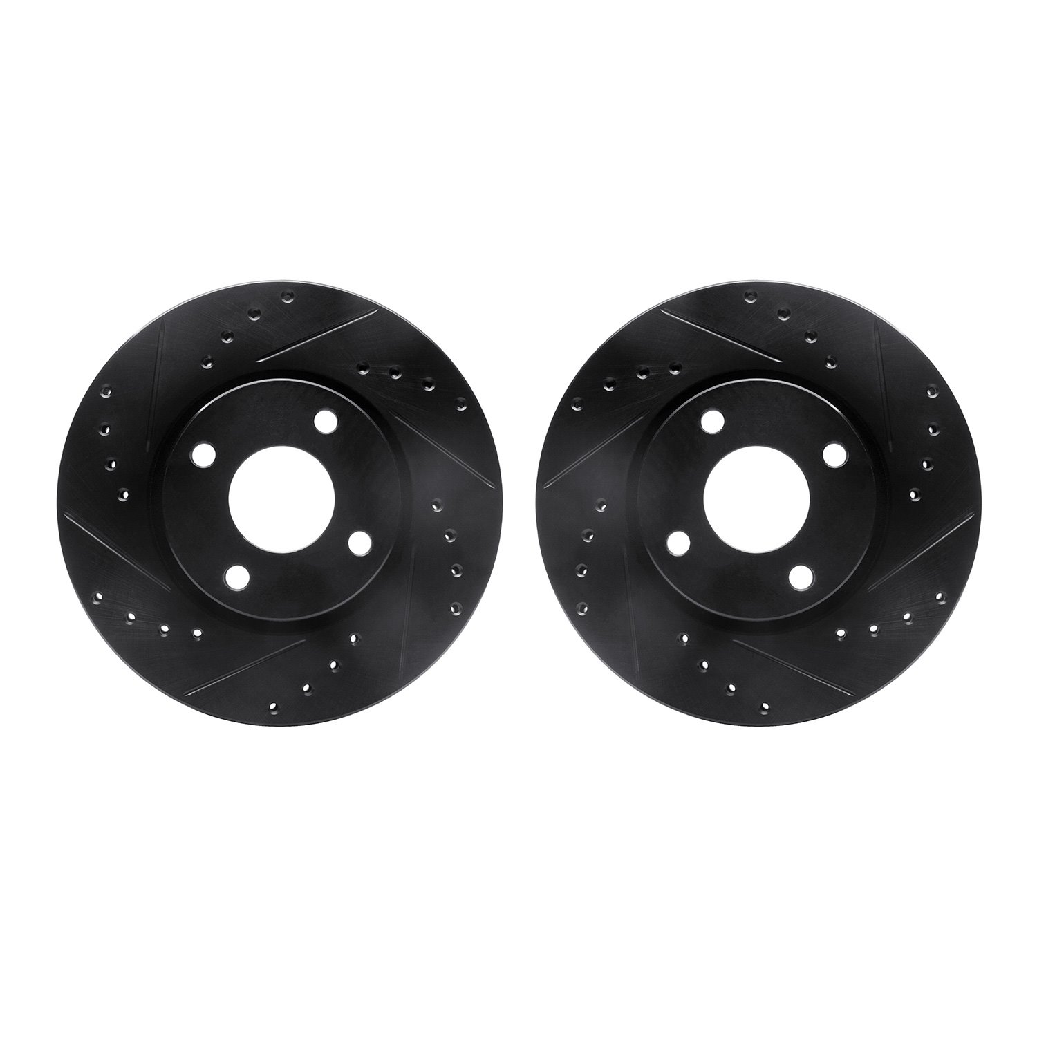 8002-56001 Drilled/Slotted Brake Rotors [Black], 1998-2002 Ford/Lincoln/Mercury/Mazda, Position: Front