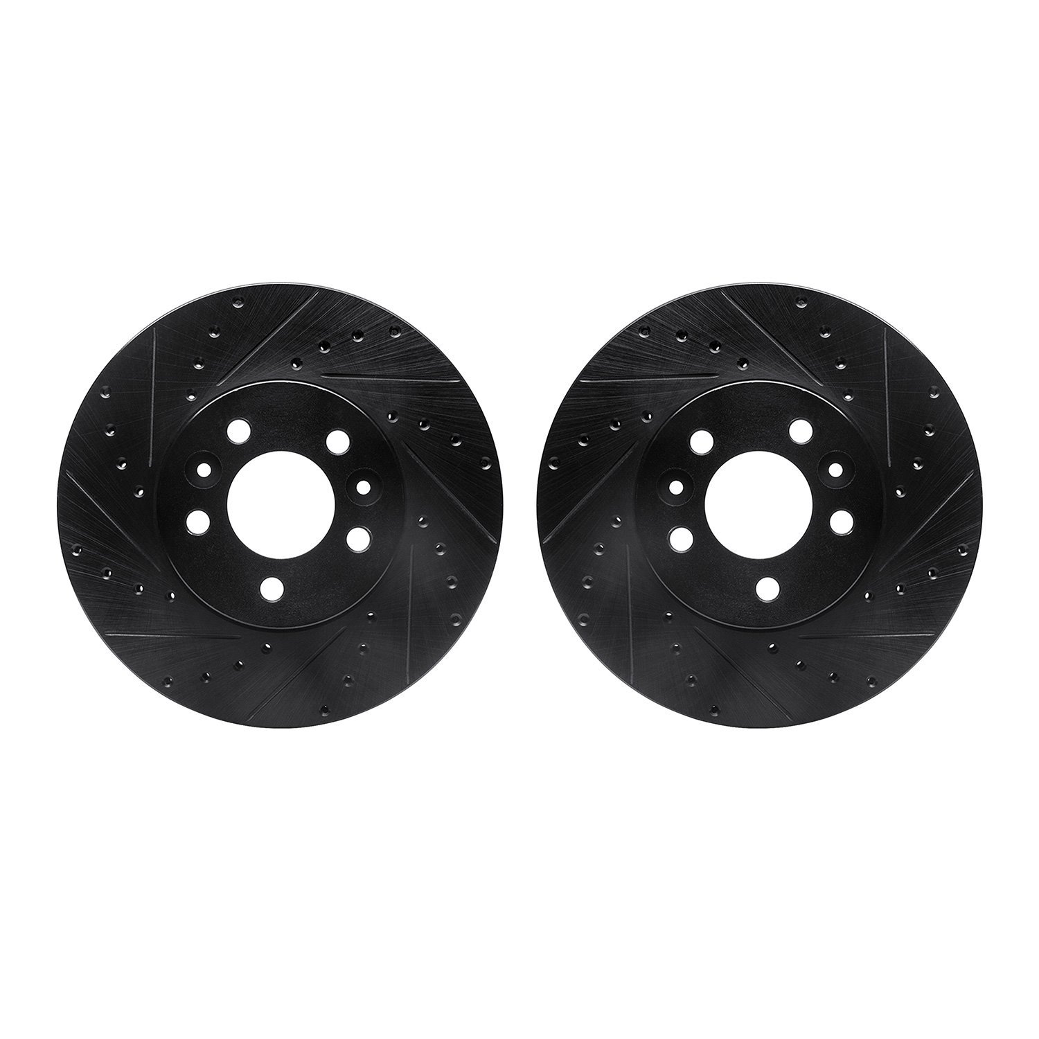 8002-56008 Drilled/Slotted Brake Rotors [Black], 1998-2002 Ford/Lincoln/Mercury/Mazda, Position: Front