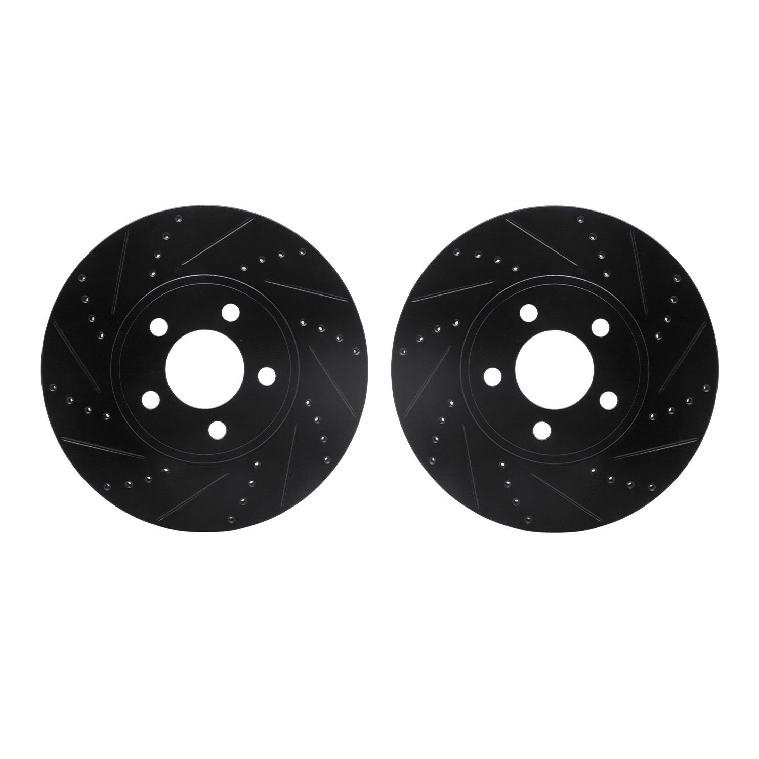 8002-56009 Drilled/Slotted Brake Rotors [Black], 2003-2011 Ford/Lincoln/Mercury/Mazda, Position: Front