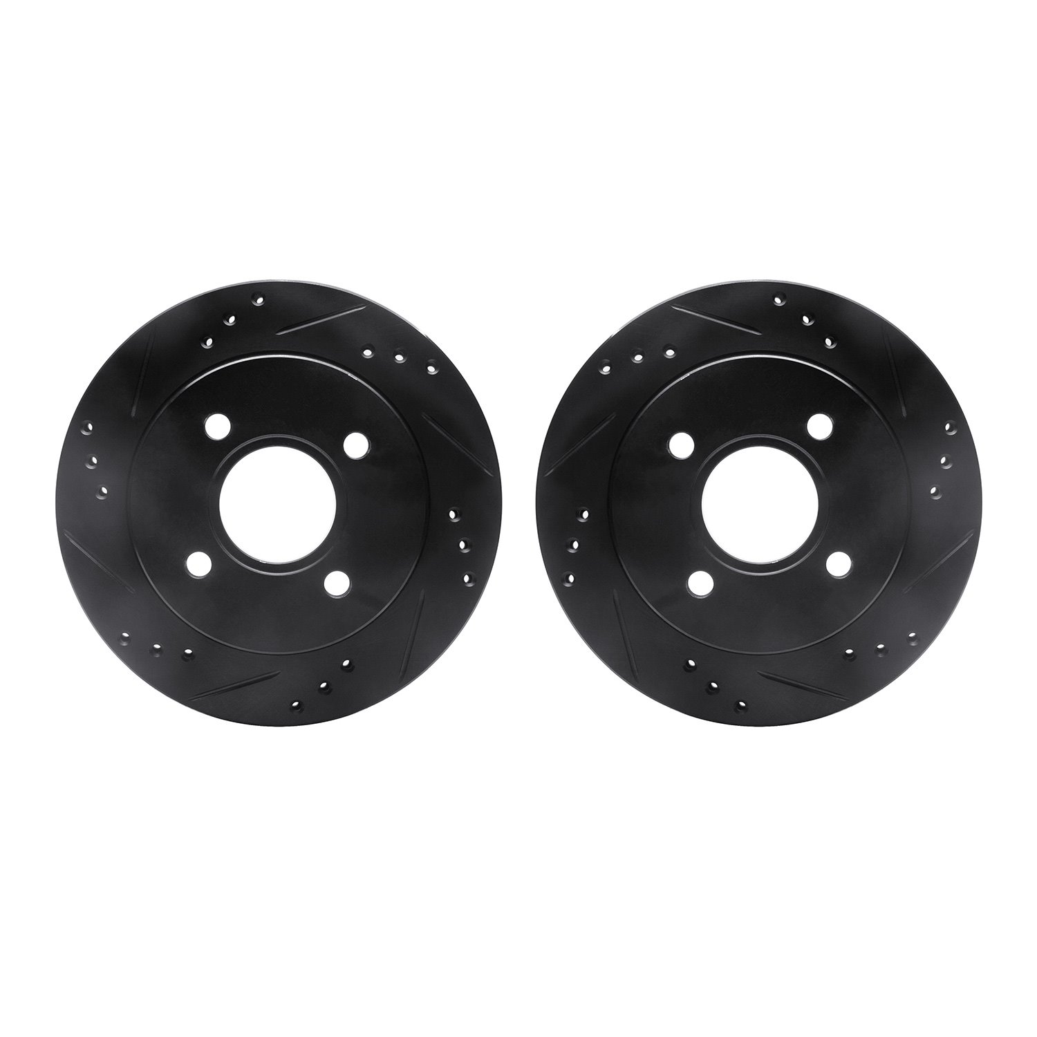 8002-56013 Drilled/Slotted Brake Rotors [Black], 1995-2002 Ford/Lincoln/Mercury/Mazda, Position: Rear