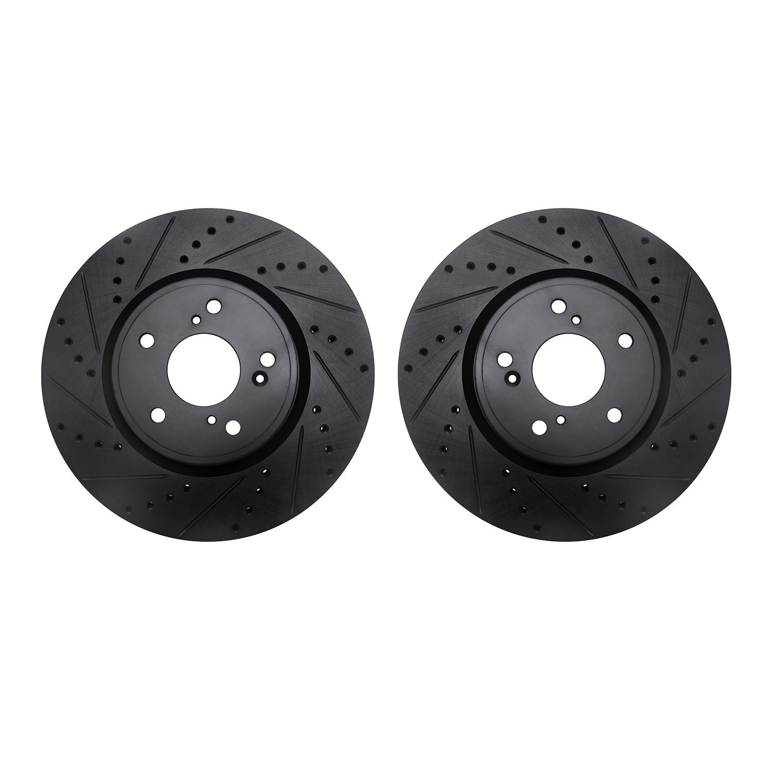 8002-58001 Drilled/Slotted Brake Rotors [Black], Fits Select Acura/Honda, Position: Front