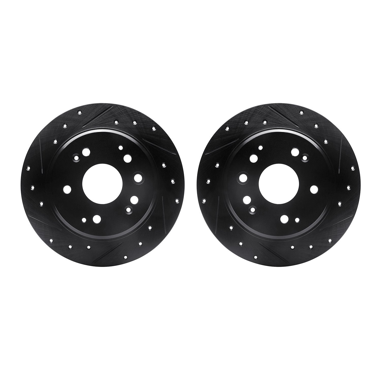 8002-58030 Drilled/Slotted Brake Rotors [Black], 1999-2003 Acura/Honda, Position: Rear