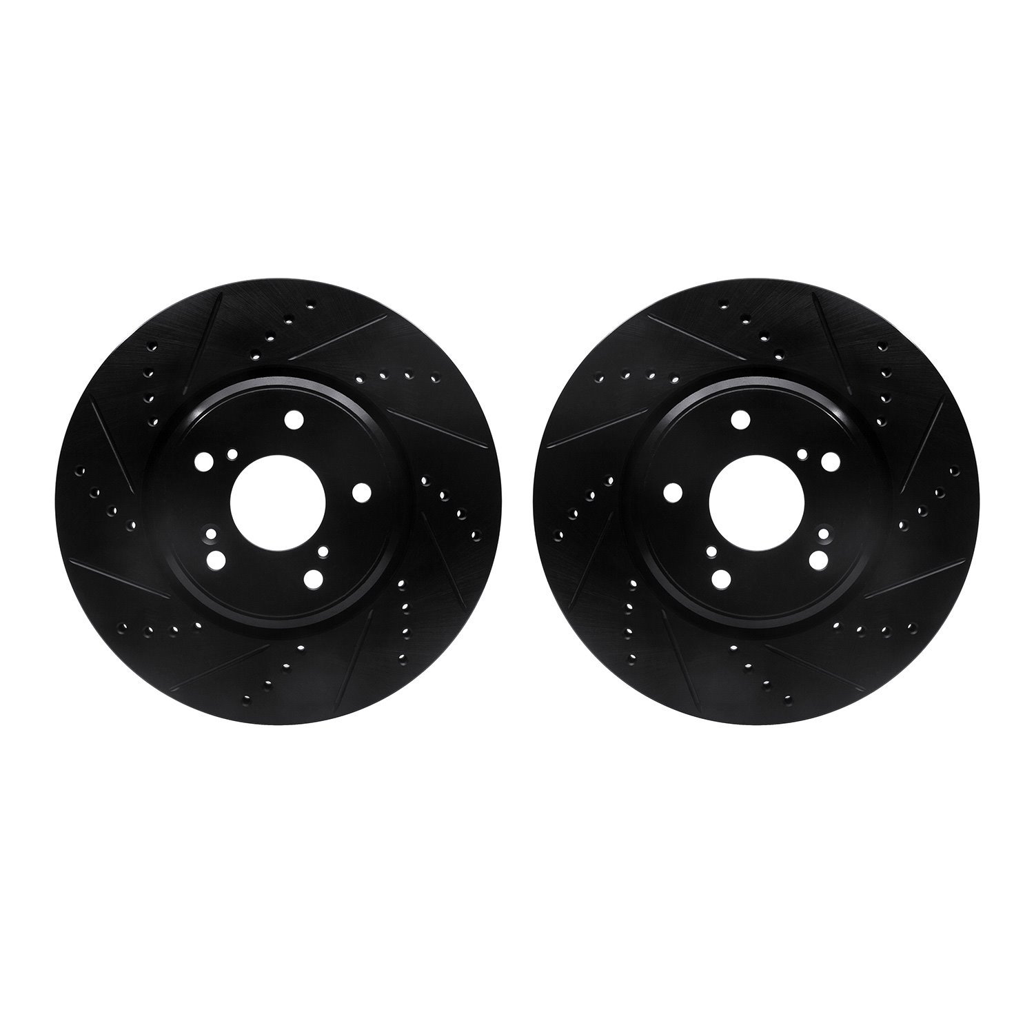 8002-59009 Drilled/Slotted Brake Rotors [Black], Fits Select Acura/Honda, Position: Front
